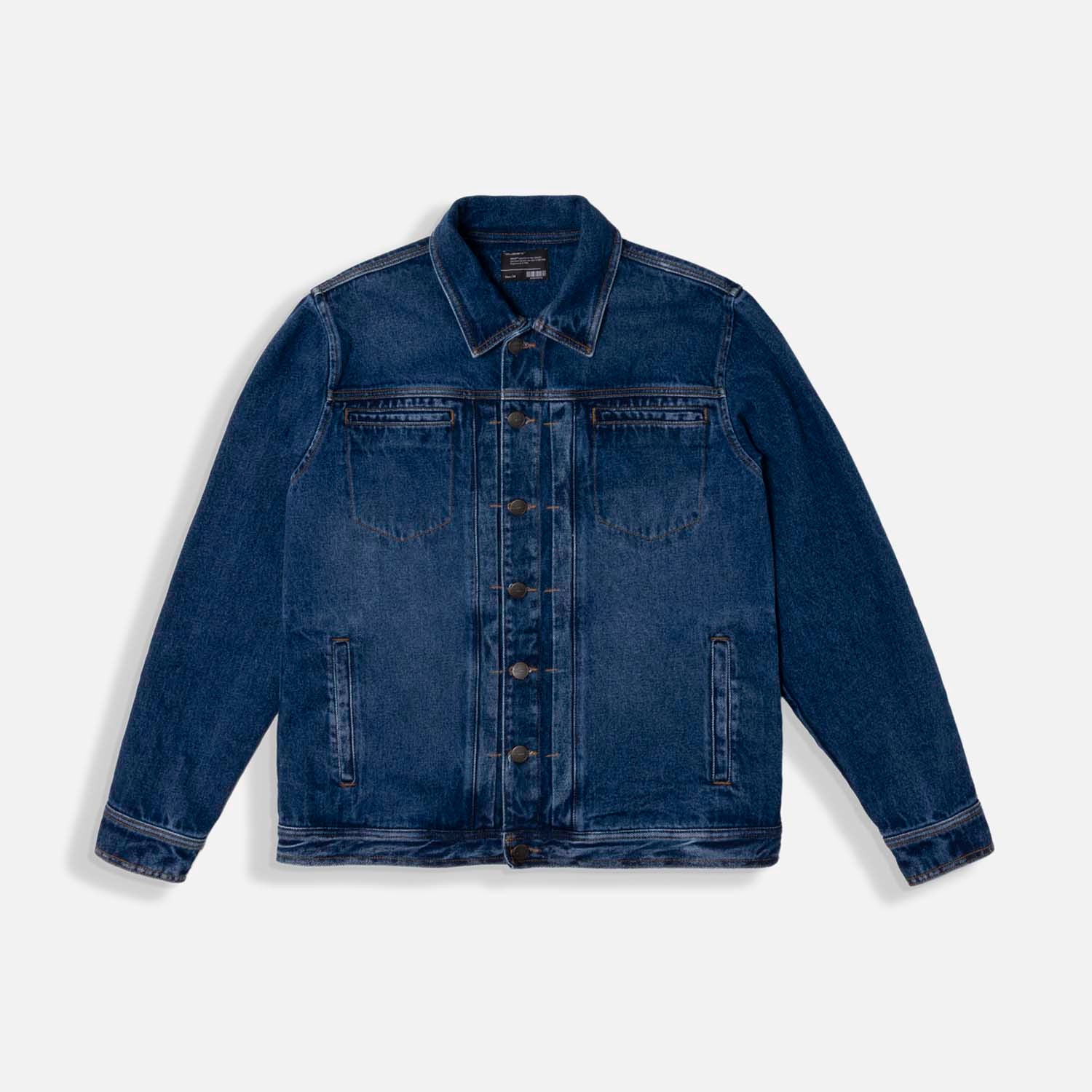 CHAMARRA TRUCKER COLOR AZUL MEDIO OSCURO