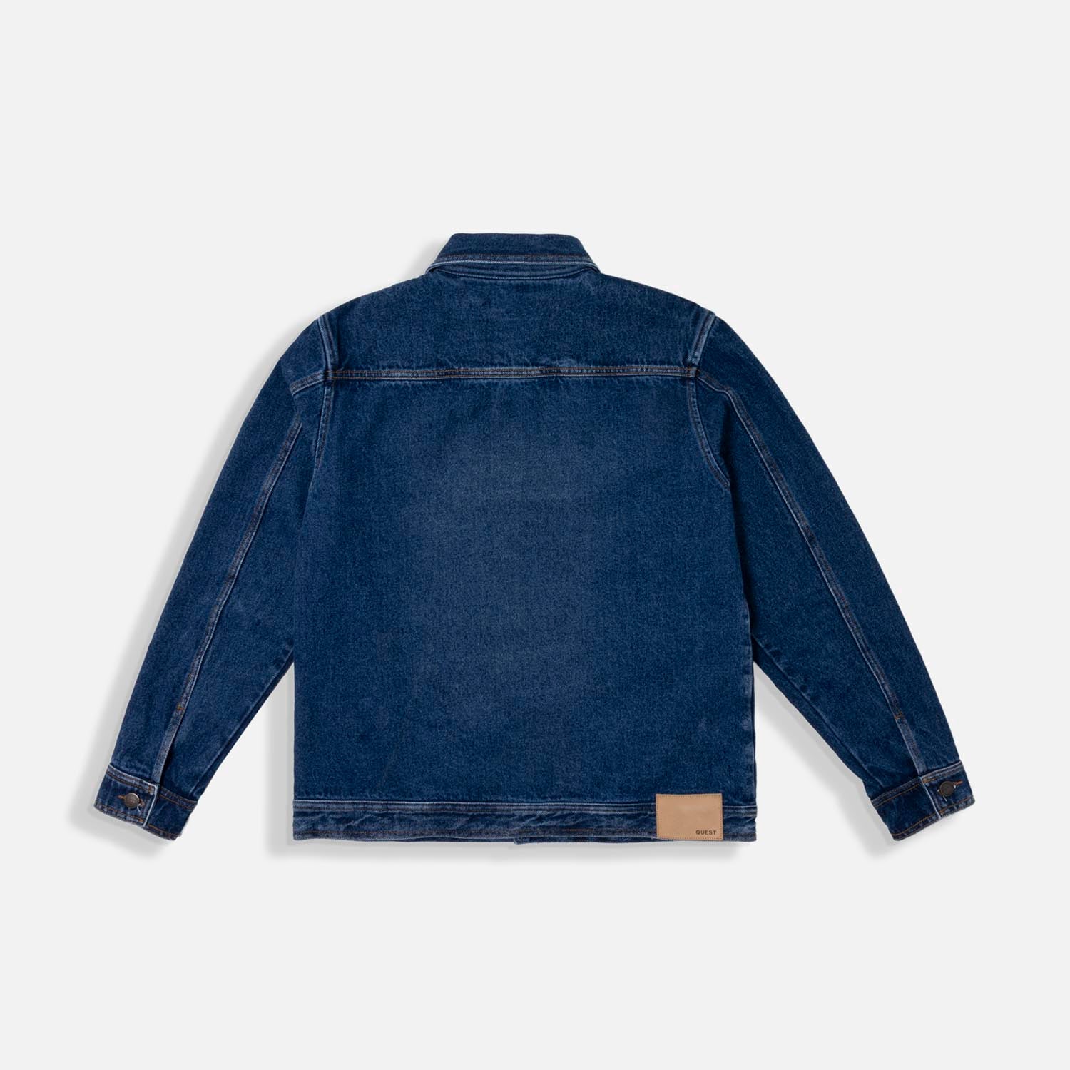 CHAMARRA TRUCKER COLOR AZUL MEDIO OSCURO