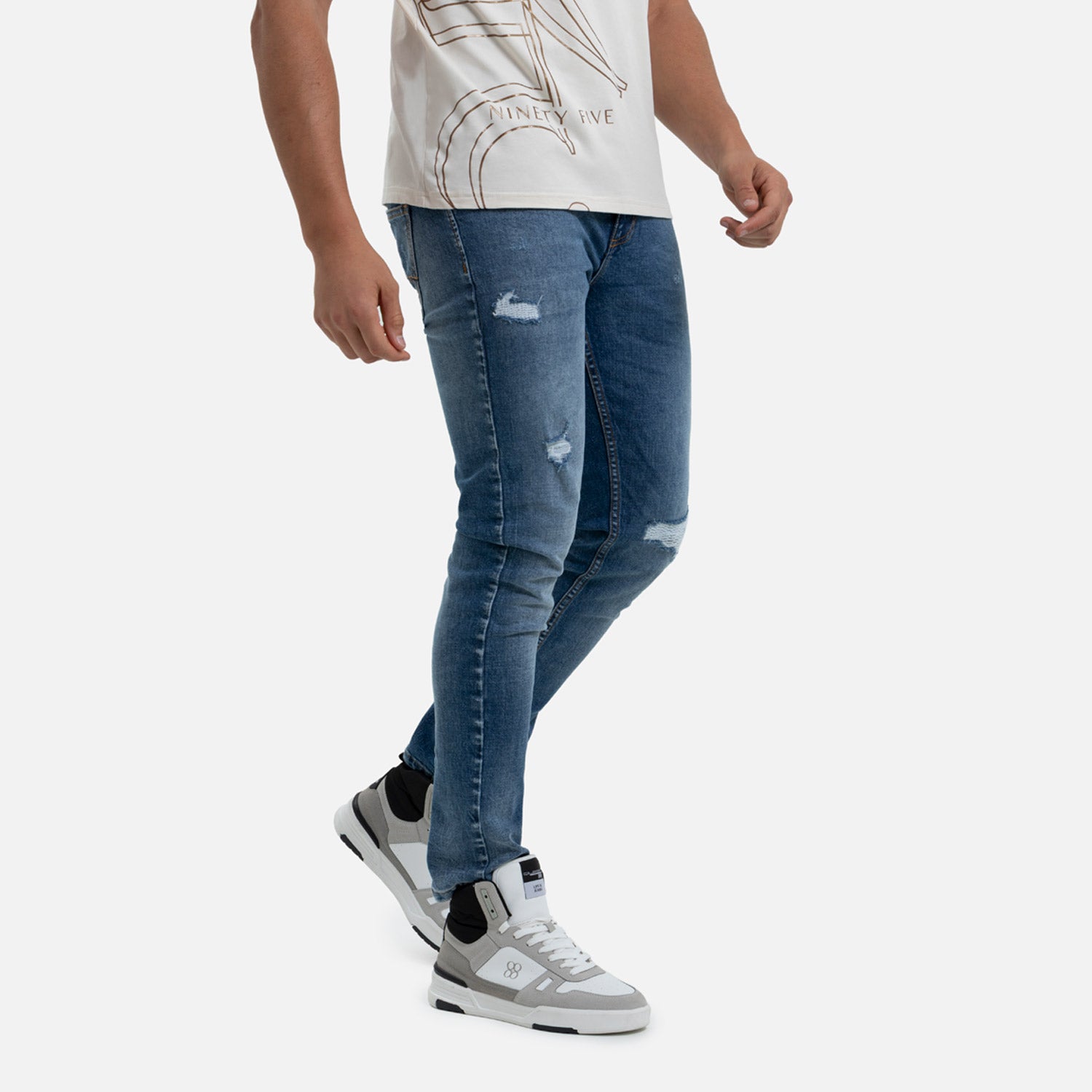 JEANS 5 BOLSILLOS COLOR AZUL MEDIO