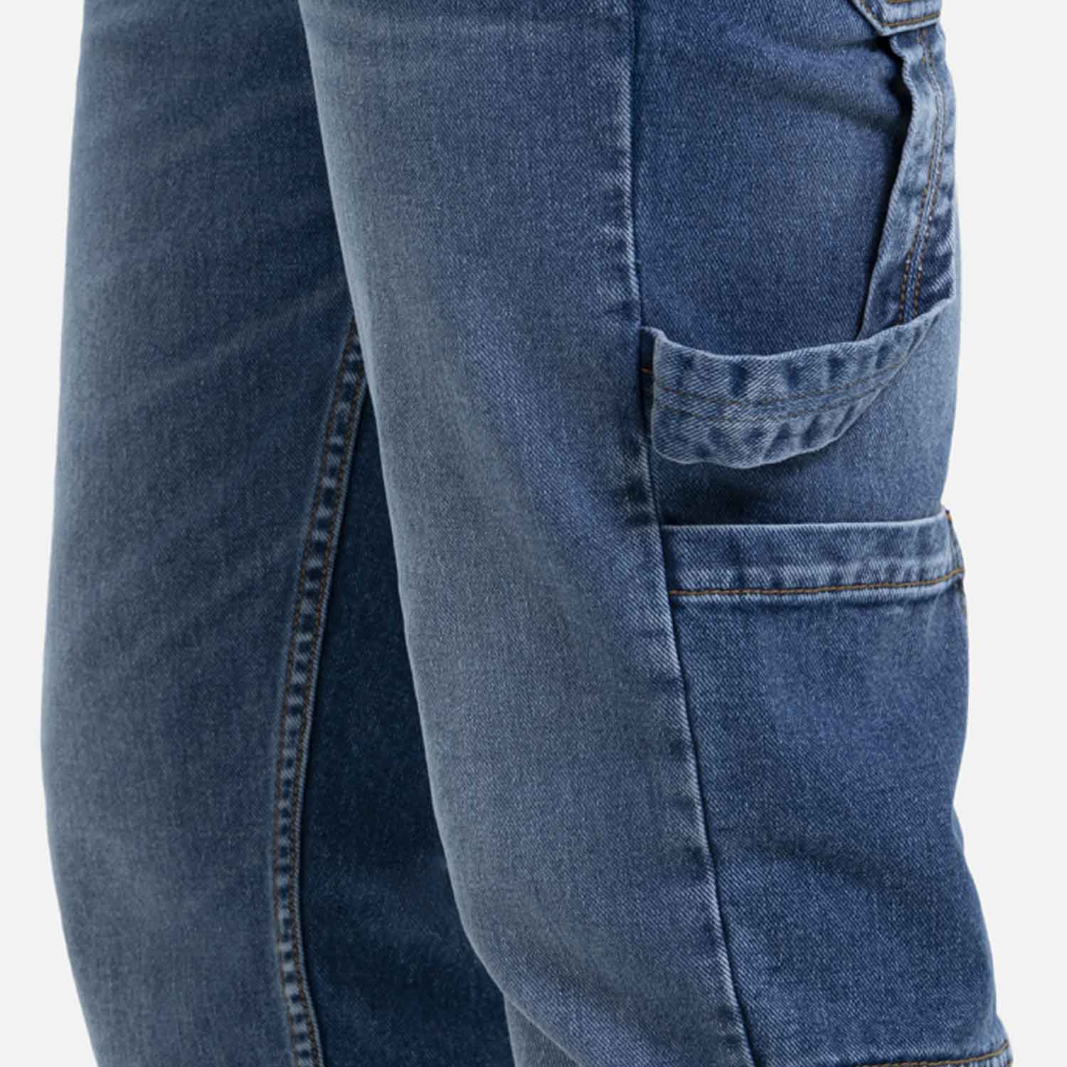 JEANS CARGO COLOR AZUL MEDIO