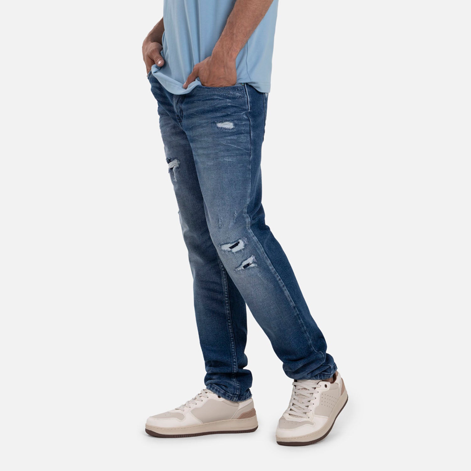 JEANS 5 BOLSILLOS COLOR AZUL MEDIO