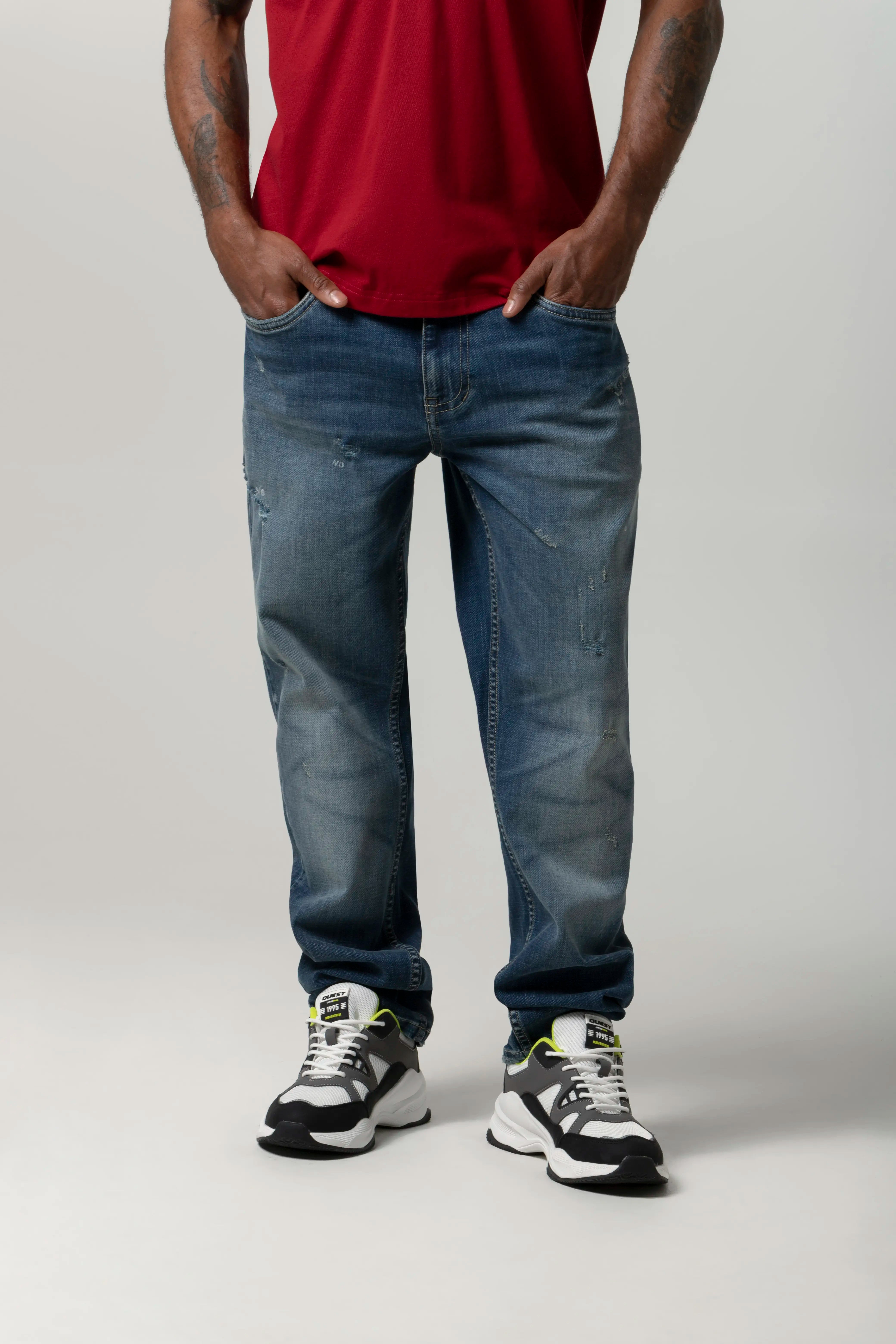 JEANS 5 BOLSILLOS COLOR AZUL MEDIO