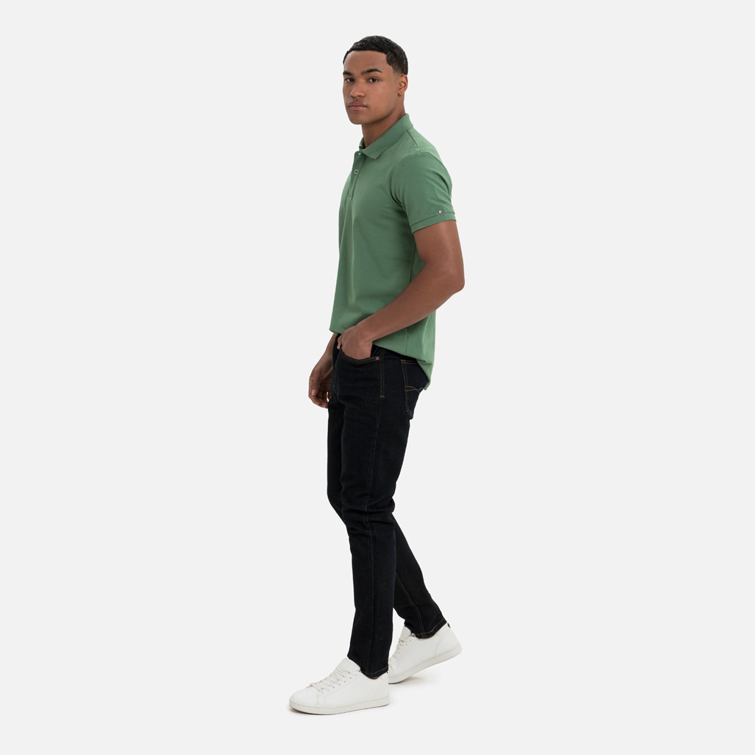 JEANS 5 BOLSILLOS COLOR AZUL OSCURO RESINADO