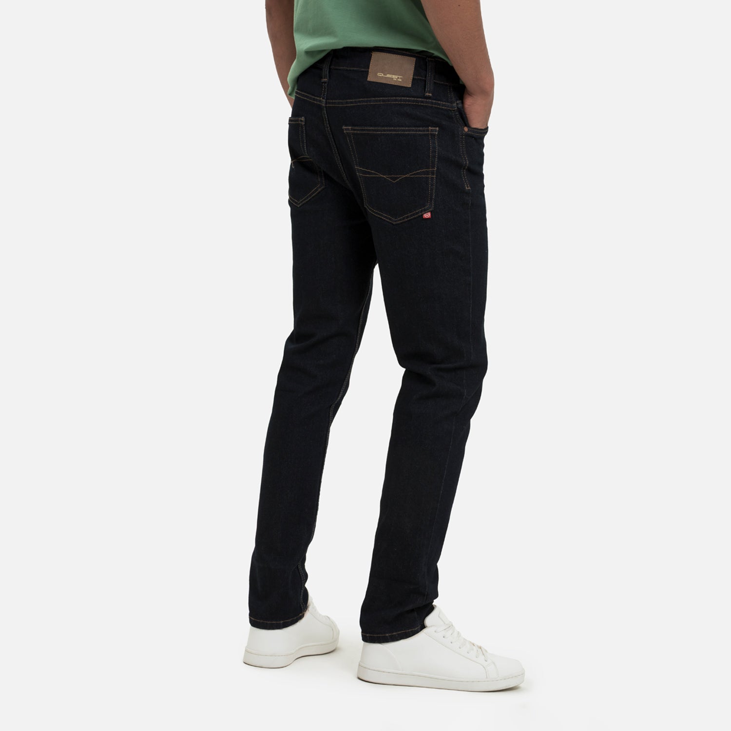 JEANS 5 BOLSILLOS COLOR AZUL OSCURO RESINADO