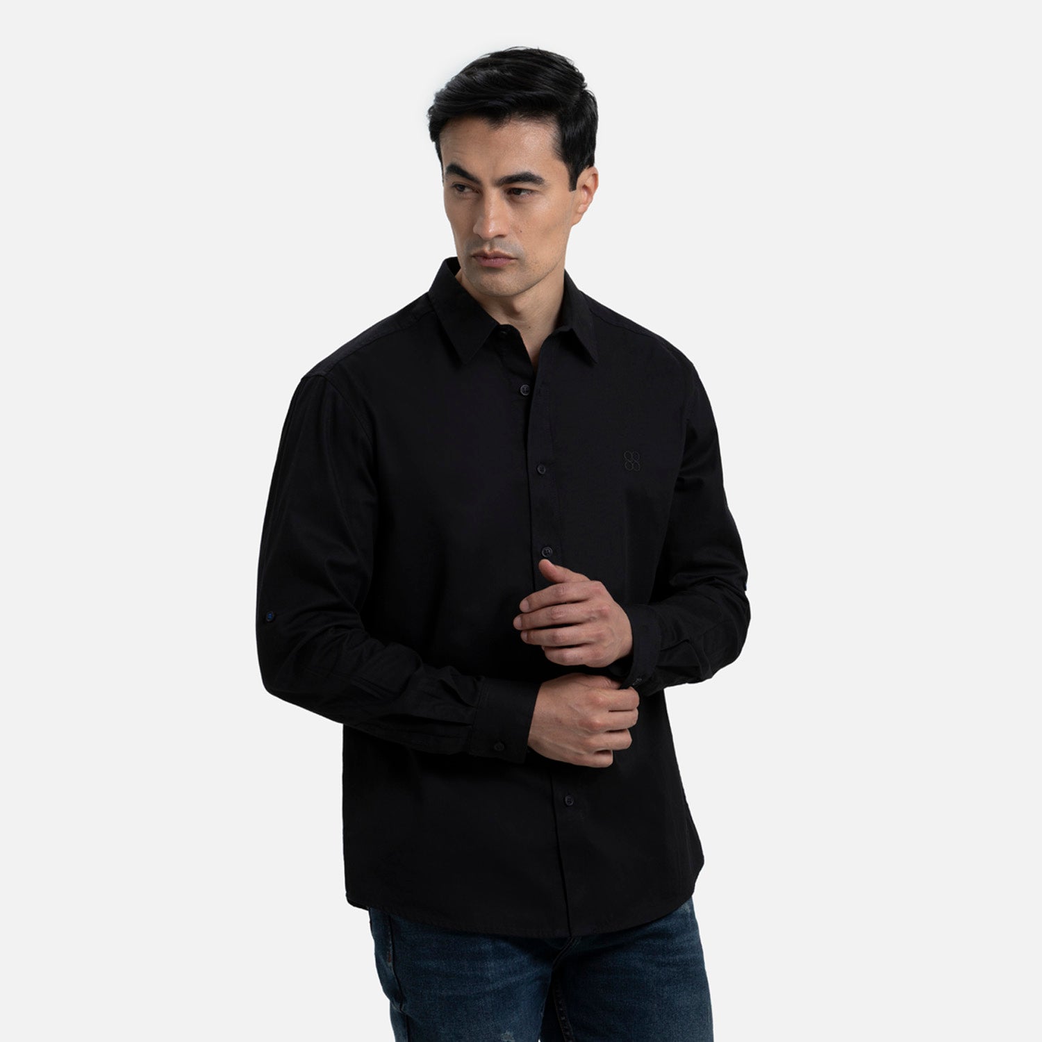 CAMISA MANGA LARGA COLOR NEGRO