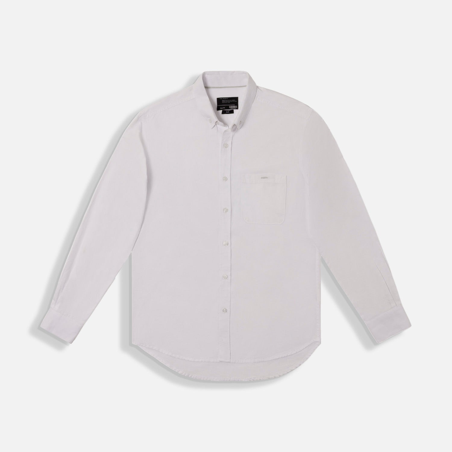 CAMISA MANGA LARGA COLOR BLANCO OPTICO