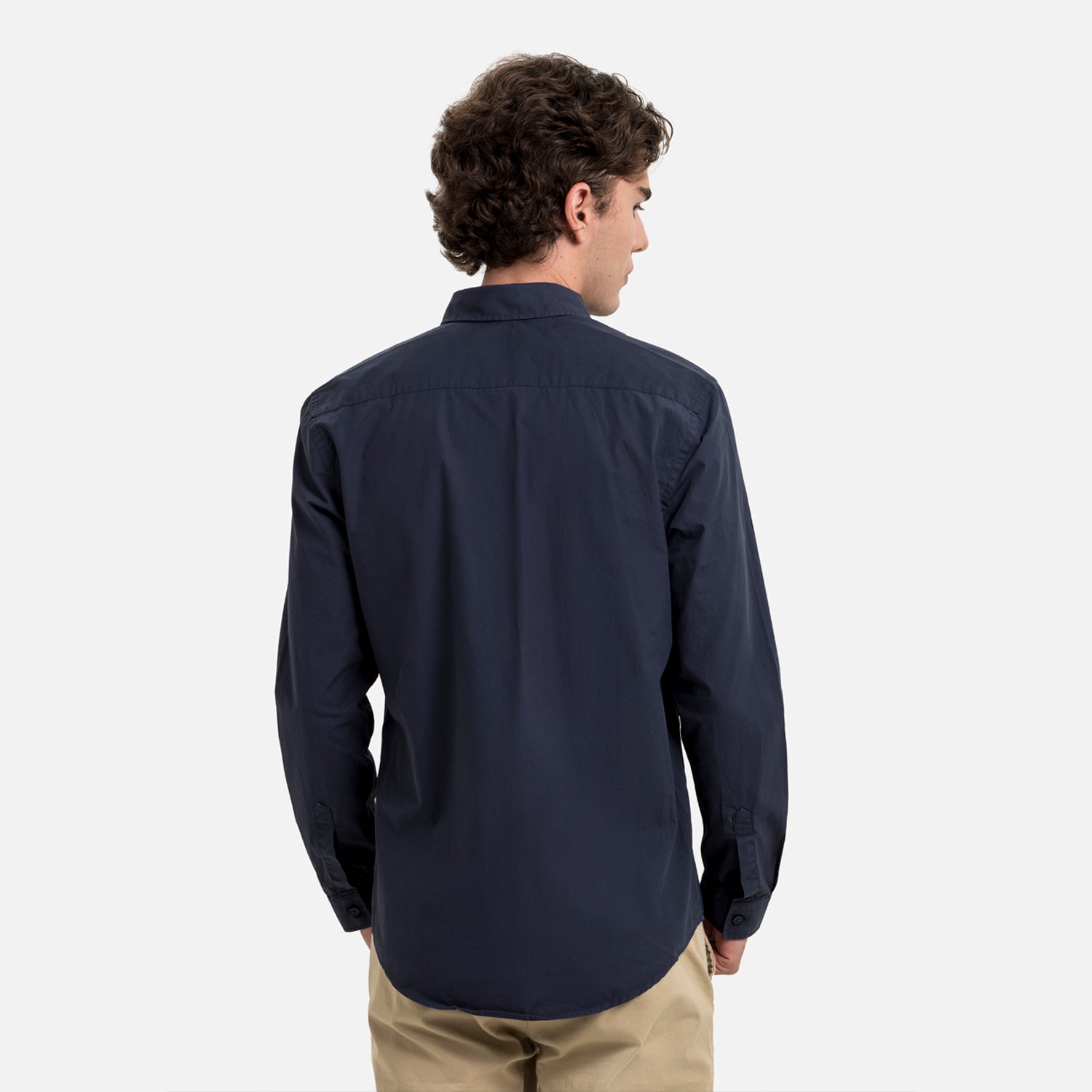 CAMISA MANGA LARGA COLOR AZUL NOCHE