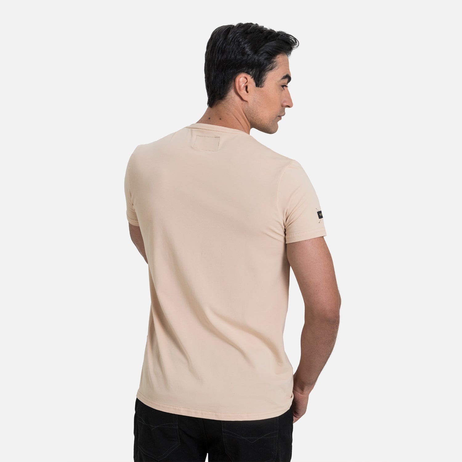 PLAYERA SLIM MANGA CORTA COLOR BEIGE MEDIO