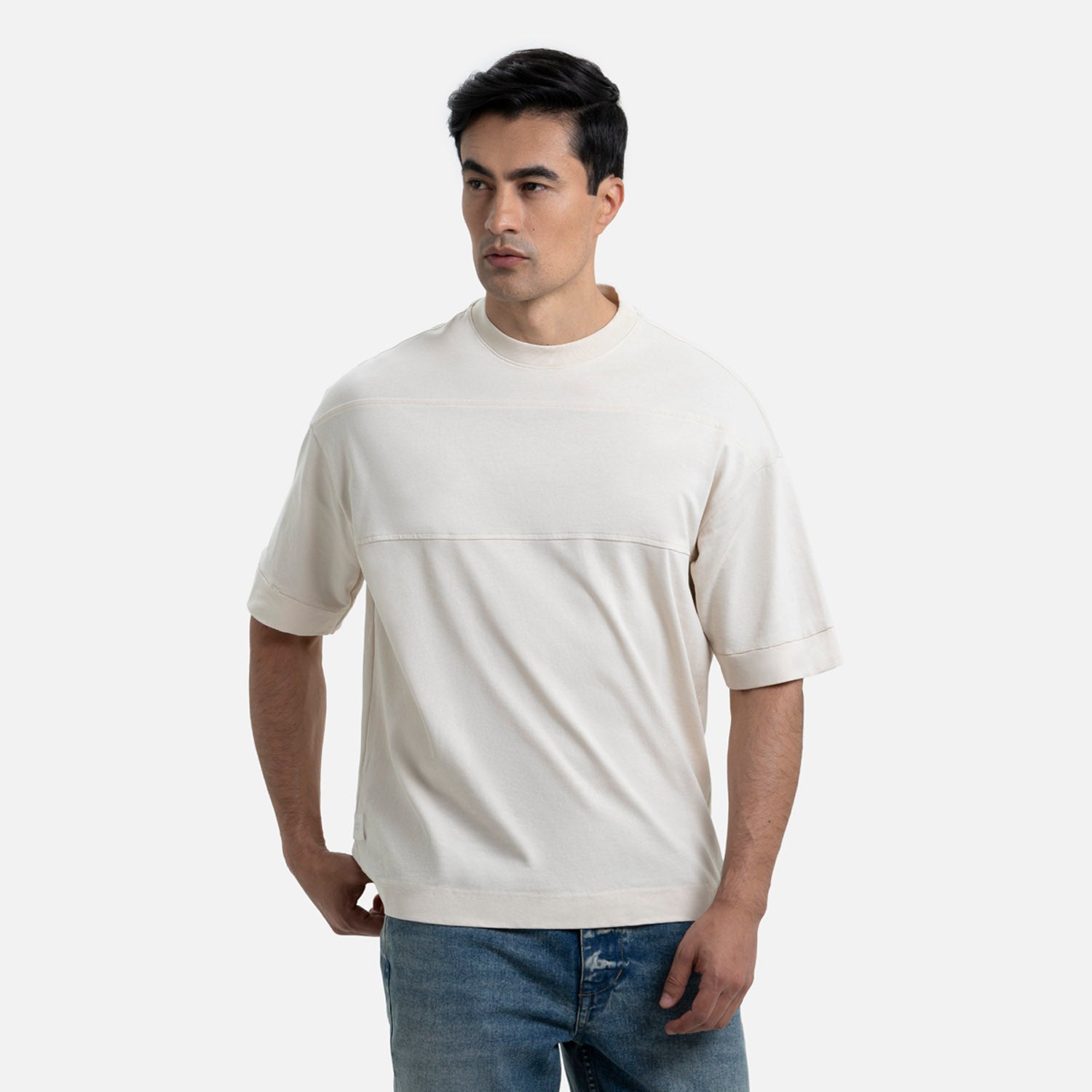 PLAYERA MANGA CORTA COLOR WHITECAP GRAY