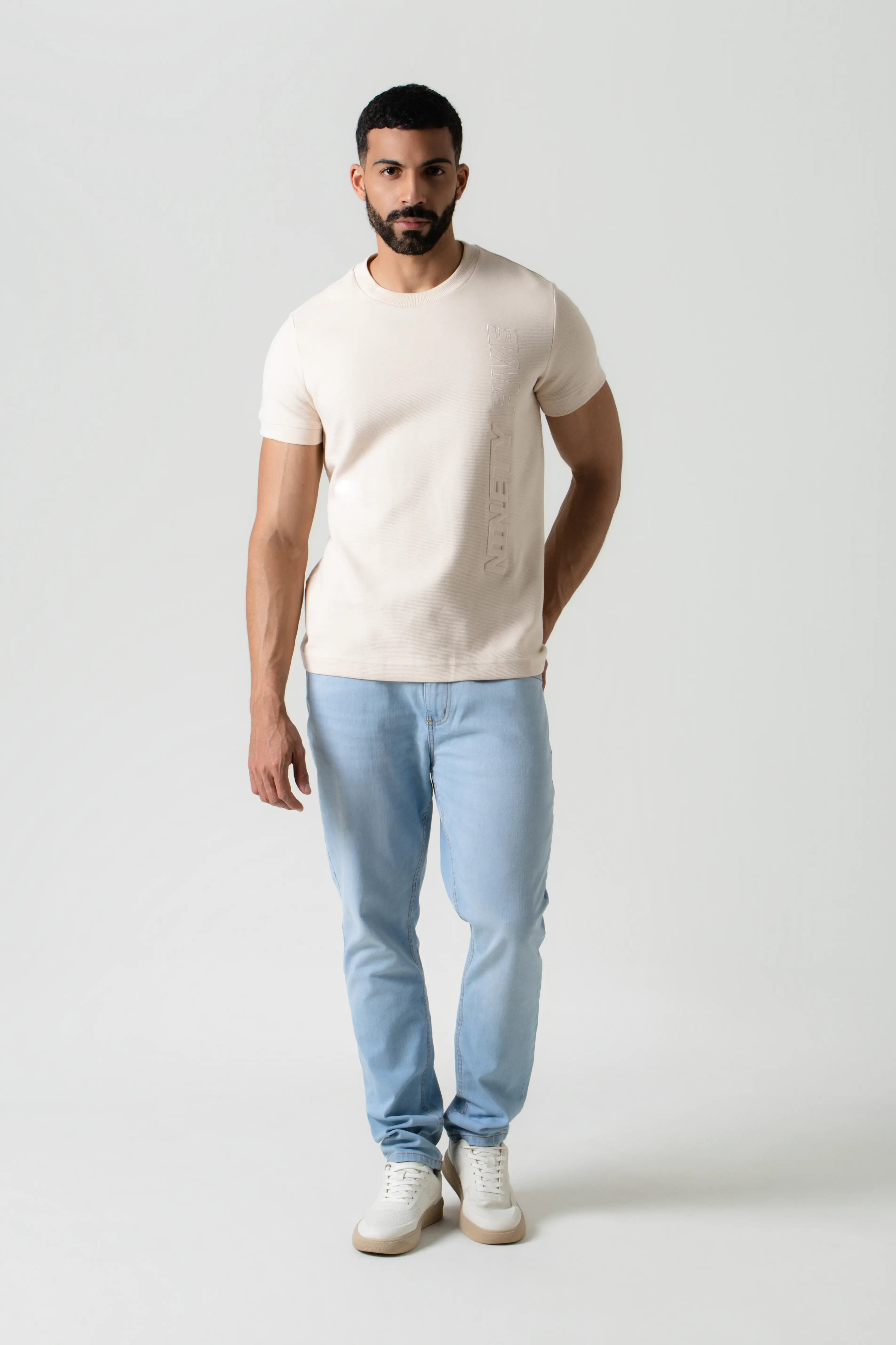 PLAYERA MANGA CORTA COLOR WHITECAP GRAY