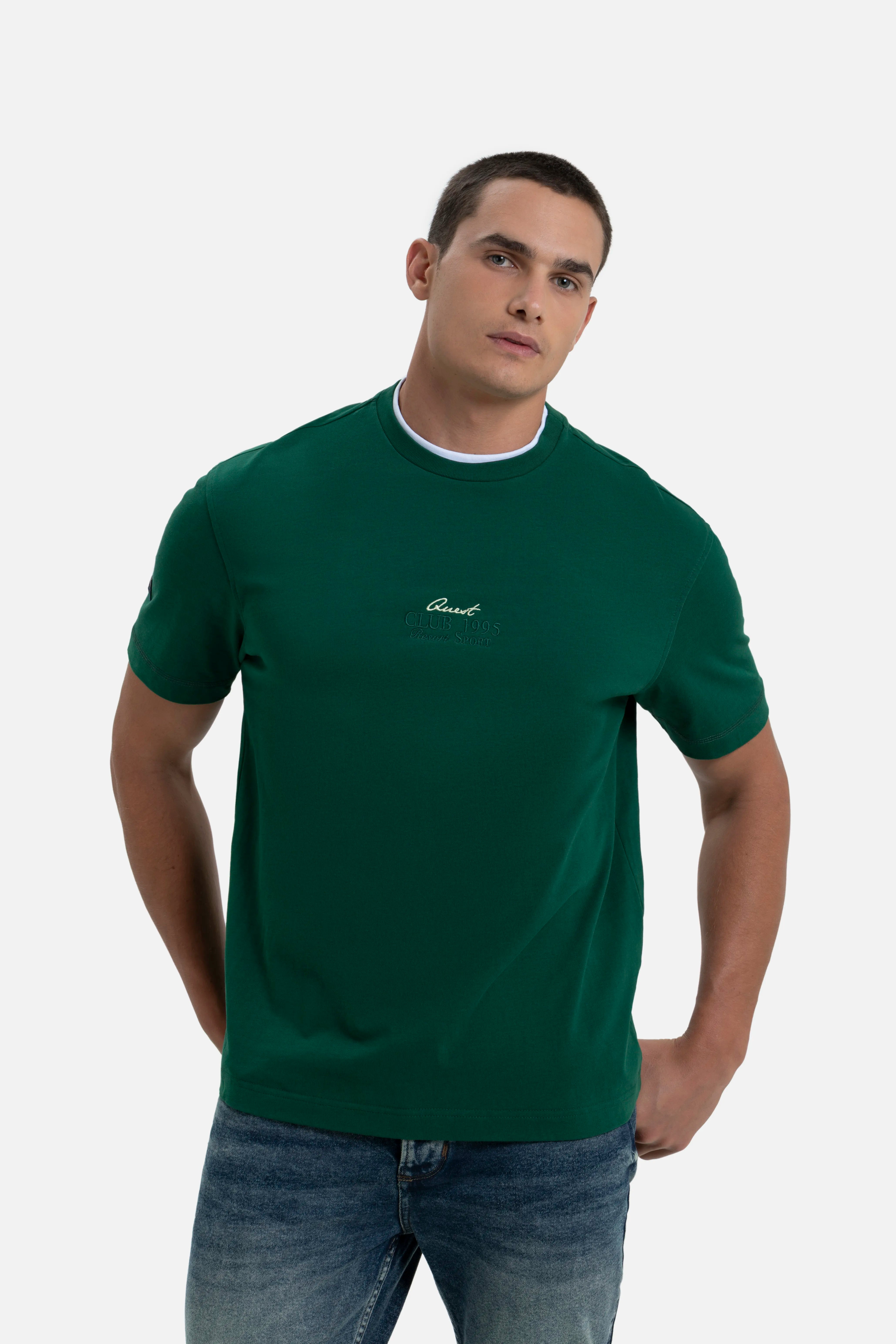 PLAYERA MANGA CORTA COLOR VERDE PRADERA