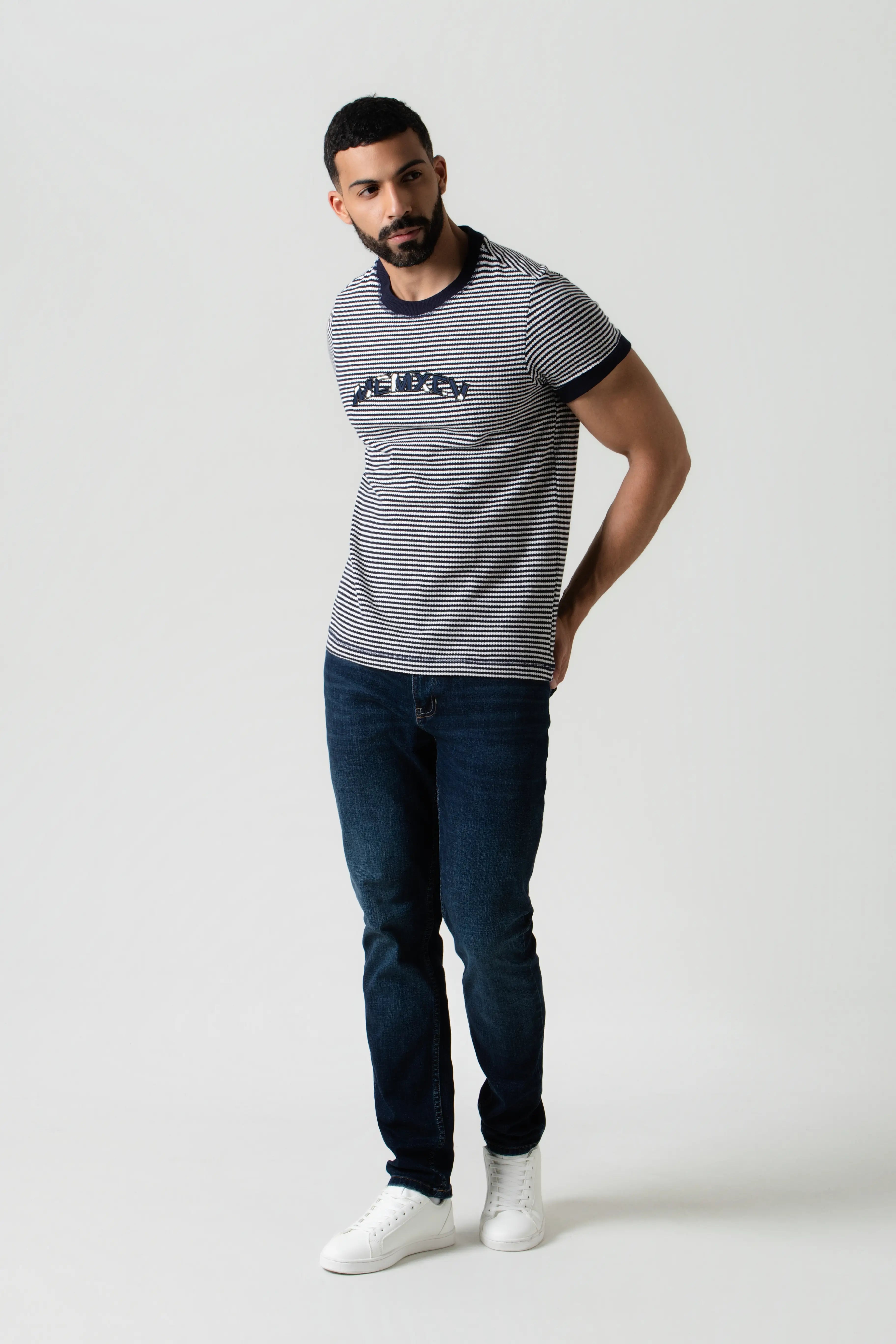 PLAYERA MANGA CORTA COLOR AZUL OSCURO