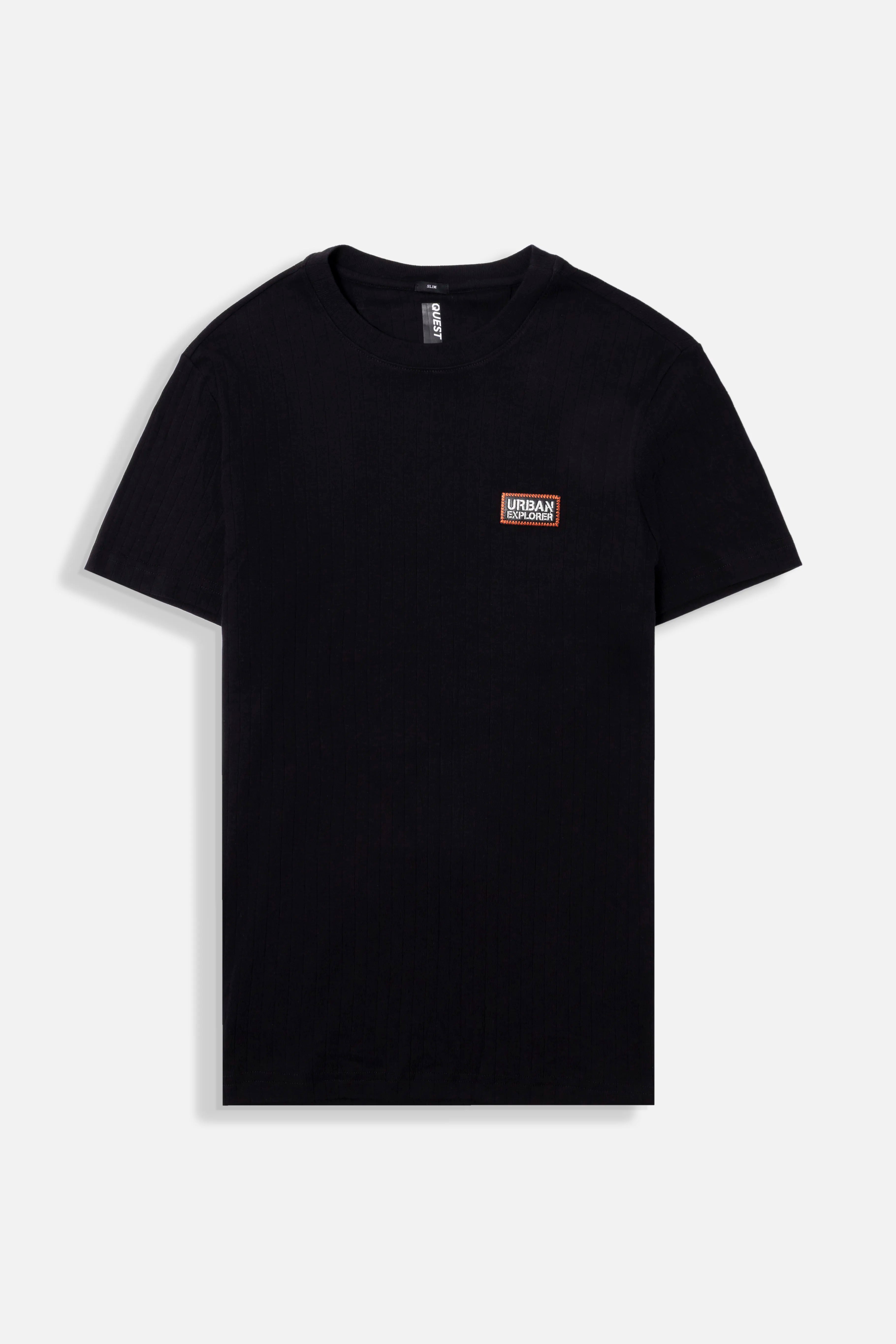 PLAYERA MANGA CORTA COLOR NEGRO - Quest México