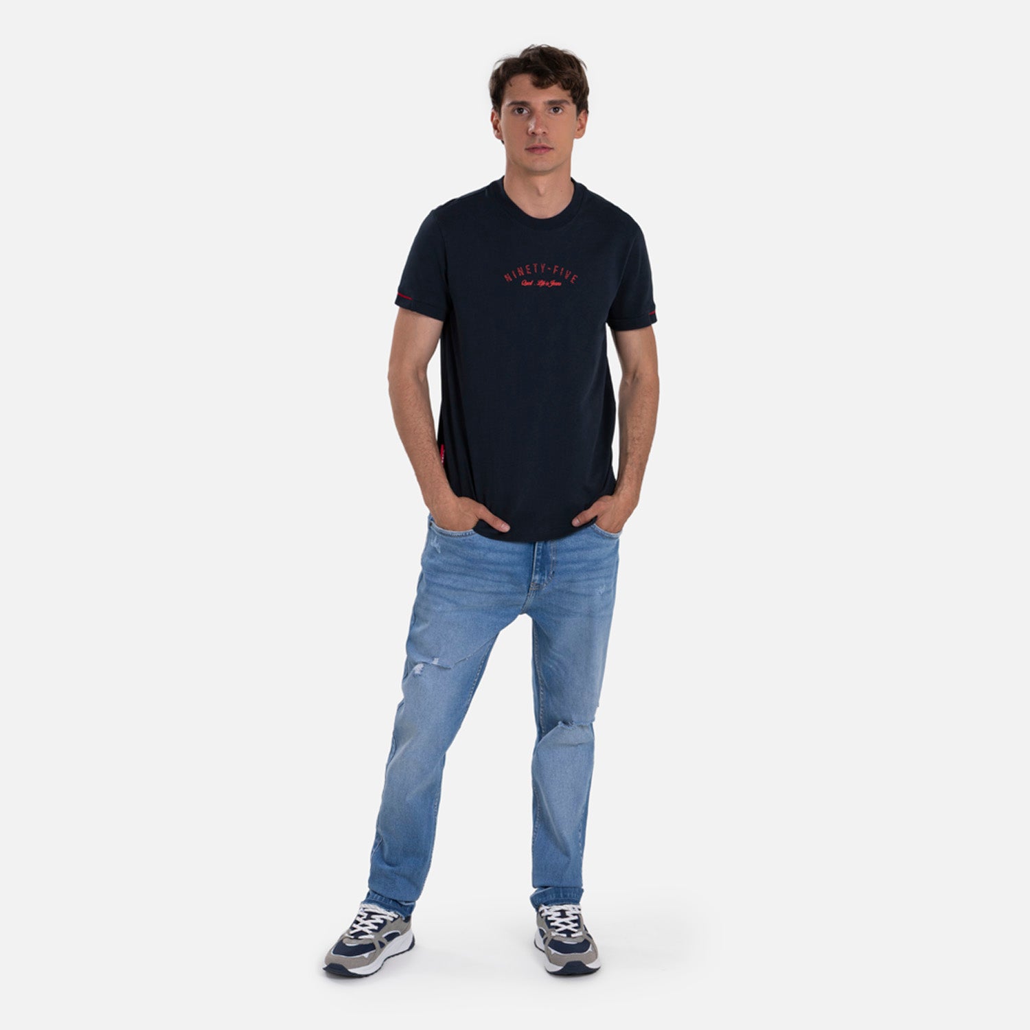 PLAYERA MANGA CORTA COLOR AZUL OSCURO