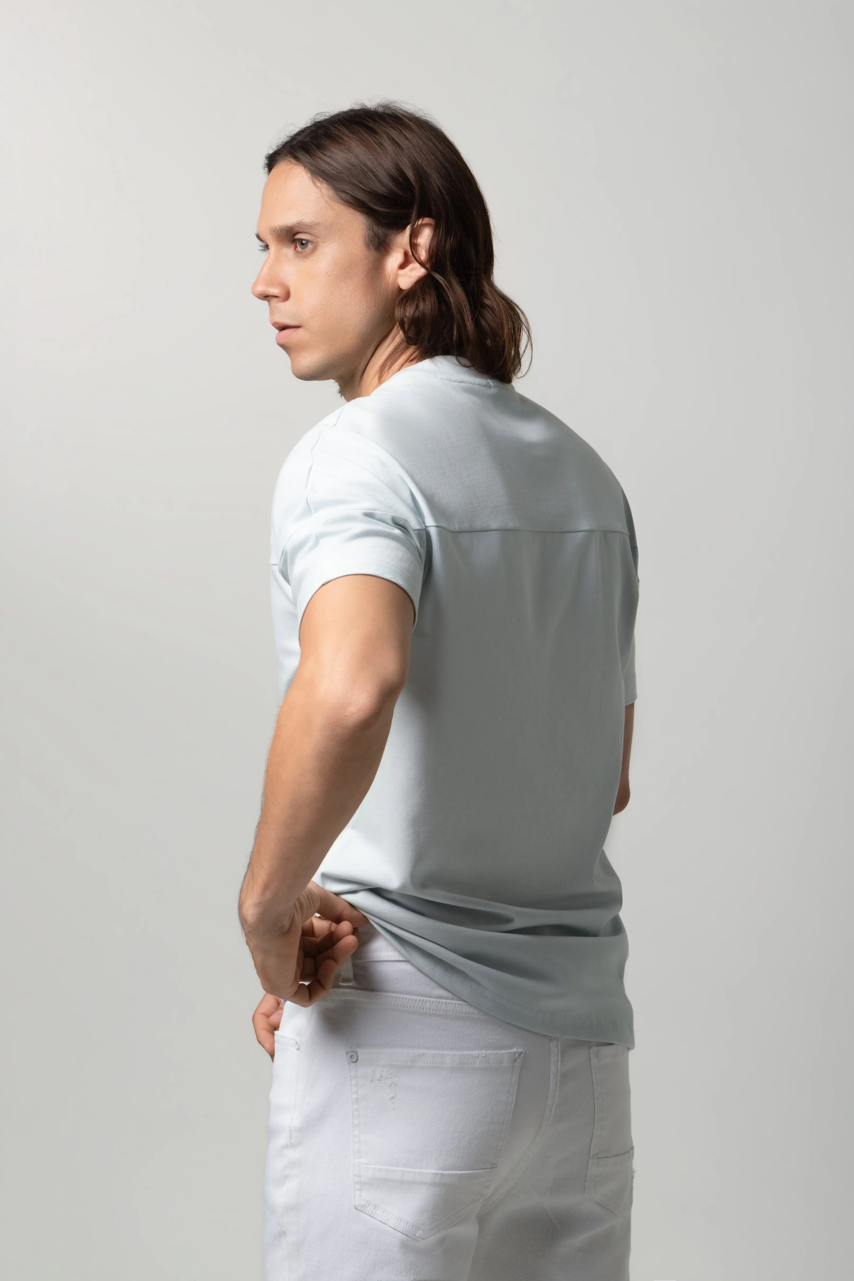 PLAYERA MANGA CORTA COLOR AZUL BALADA