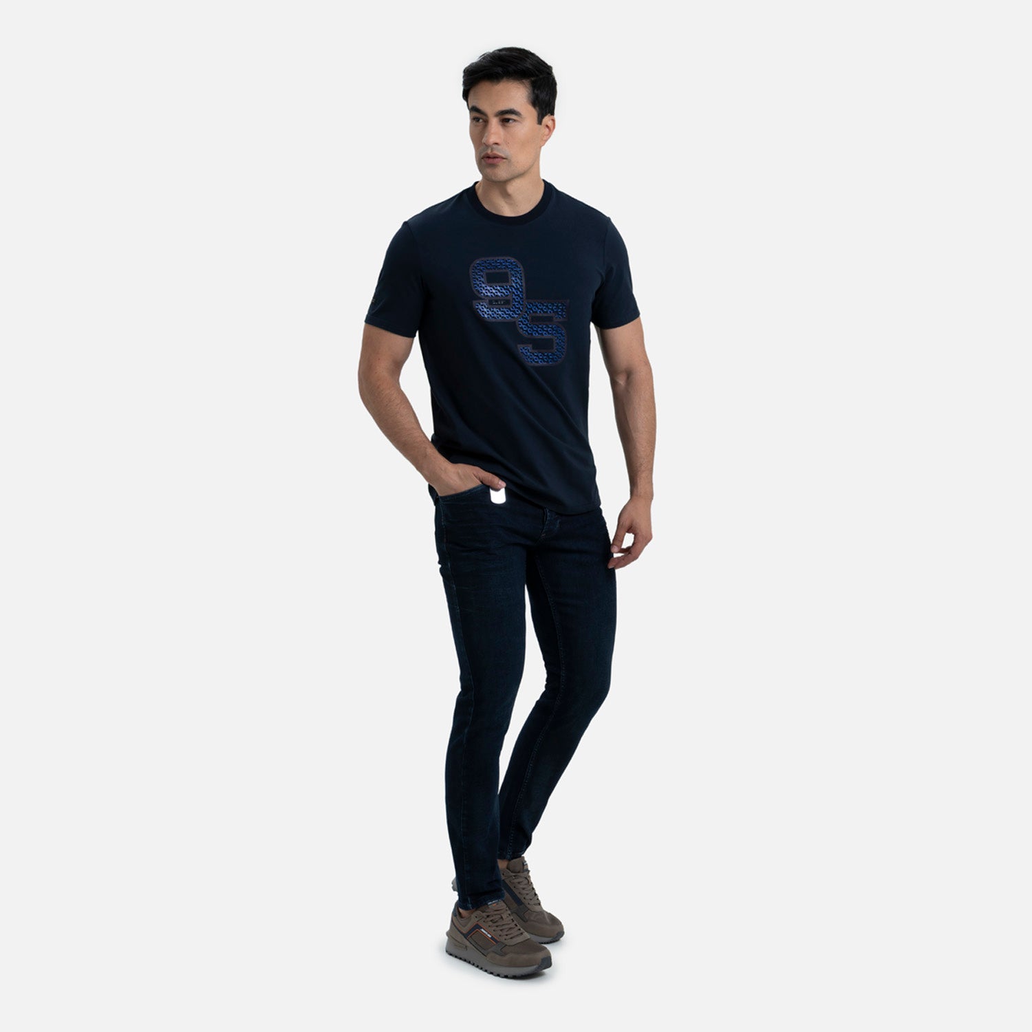 PLAYERA PREMIUM MANGA CORTA COLOR AZUL OSCURO