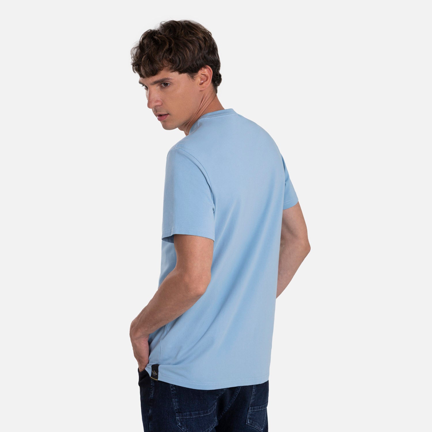 PLAYERA PREMIUM MANGA CORTA COLOR AZUL GLACIAR