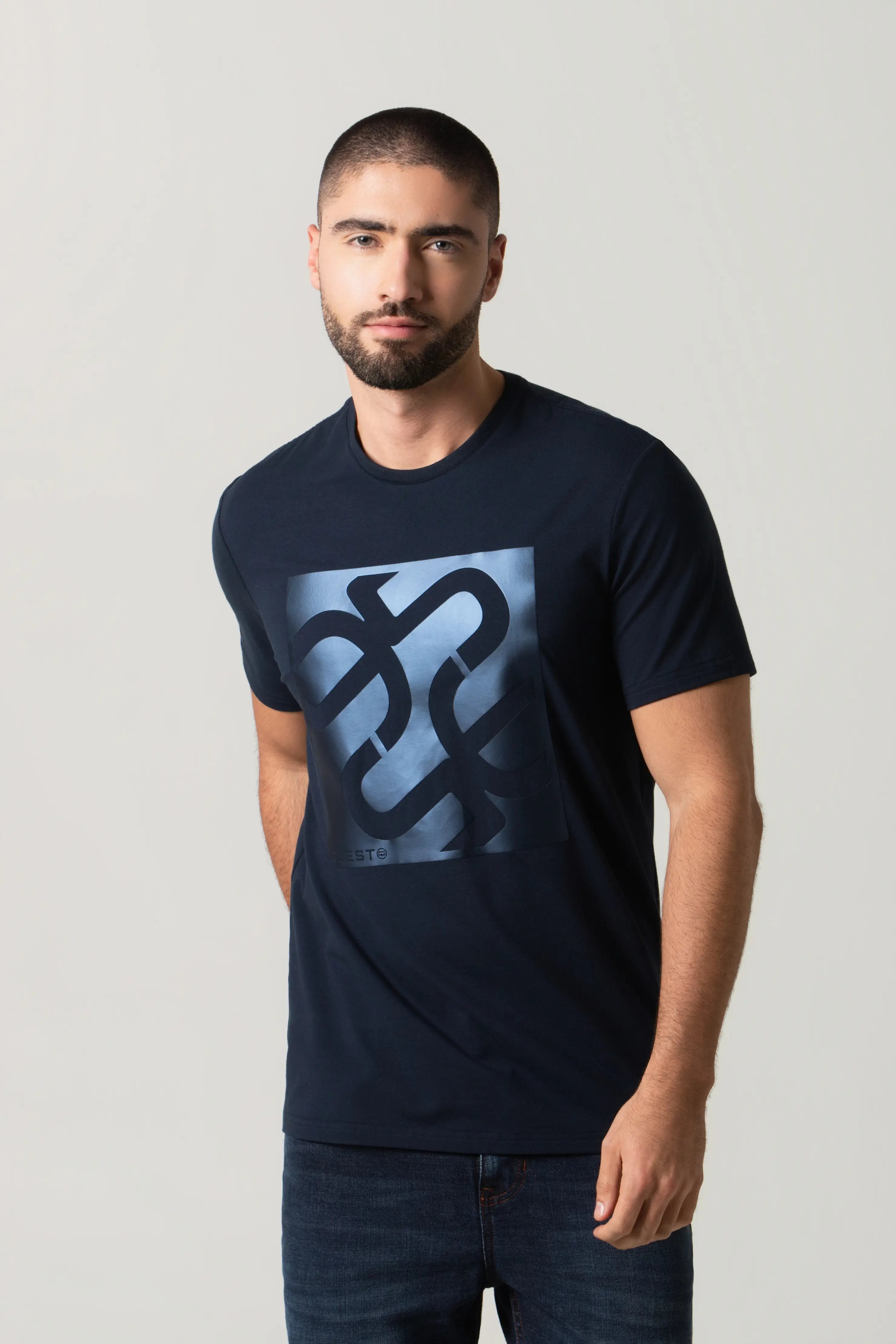 PLAYERA PREMIUM MANGA CORTA COLOR AZUL OSCURO