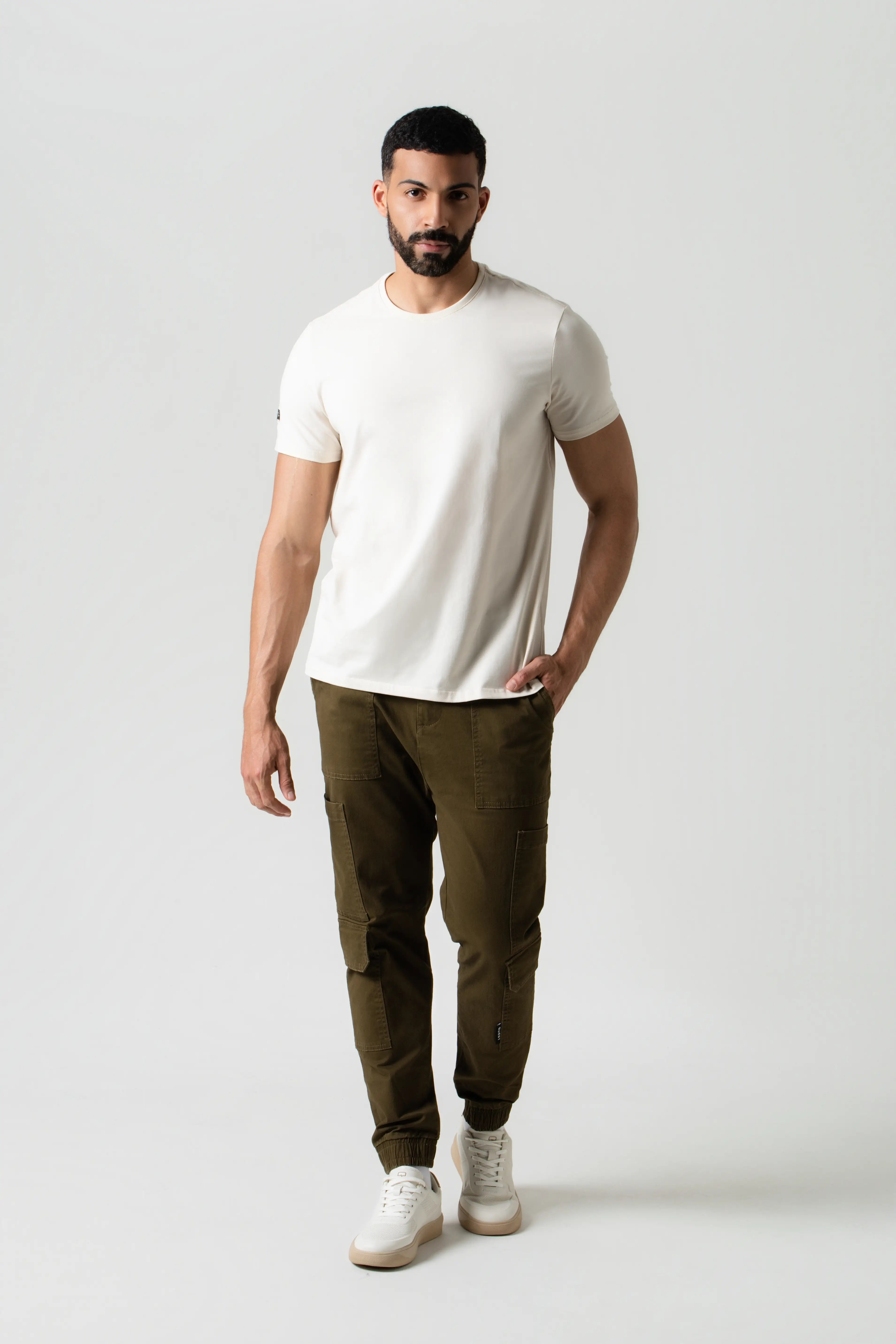 PLAYERA PREMIUM MANGA CORTA COLOR WHITECAP GRAY