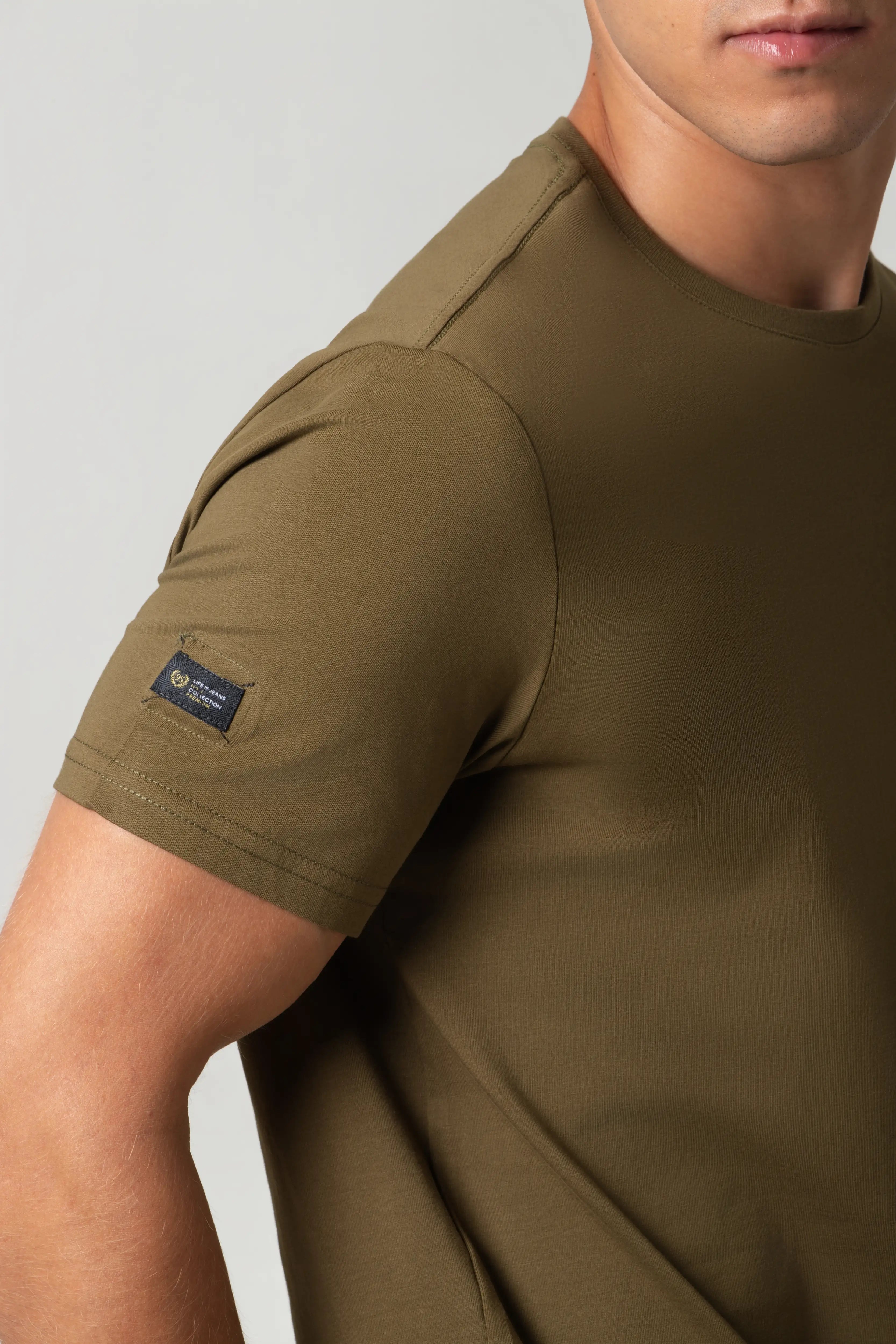 PLAYERA PREMIUM MANGA CORTA COLOR DARK OLIVA