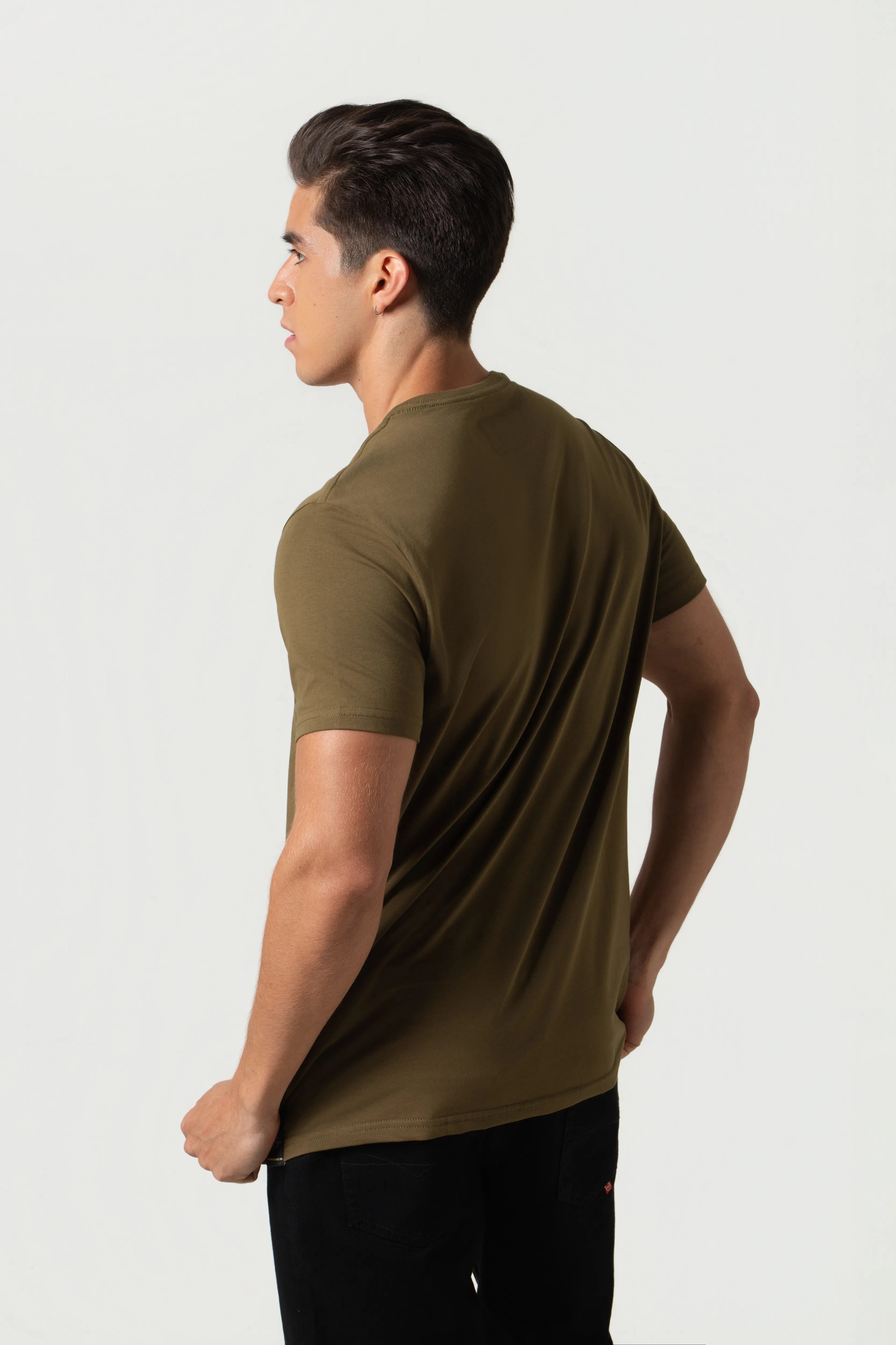 PLAYERA PREMIUM MANGA CORTA COLOR DARK OLIVA