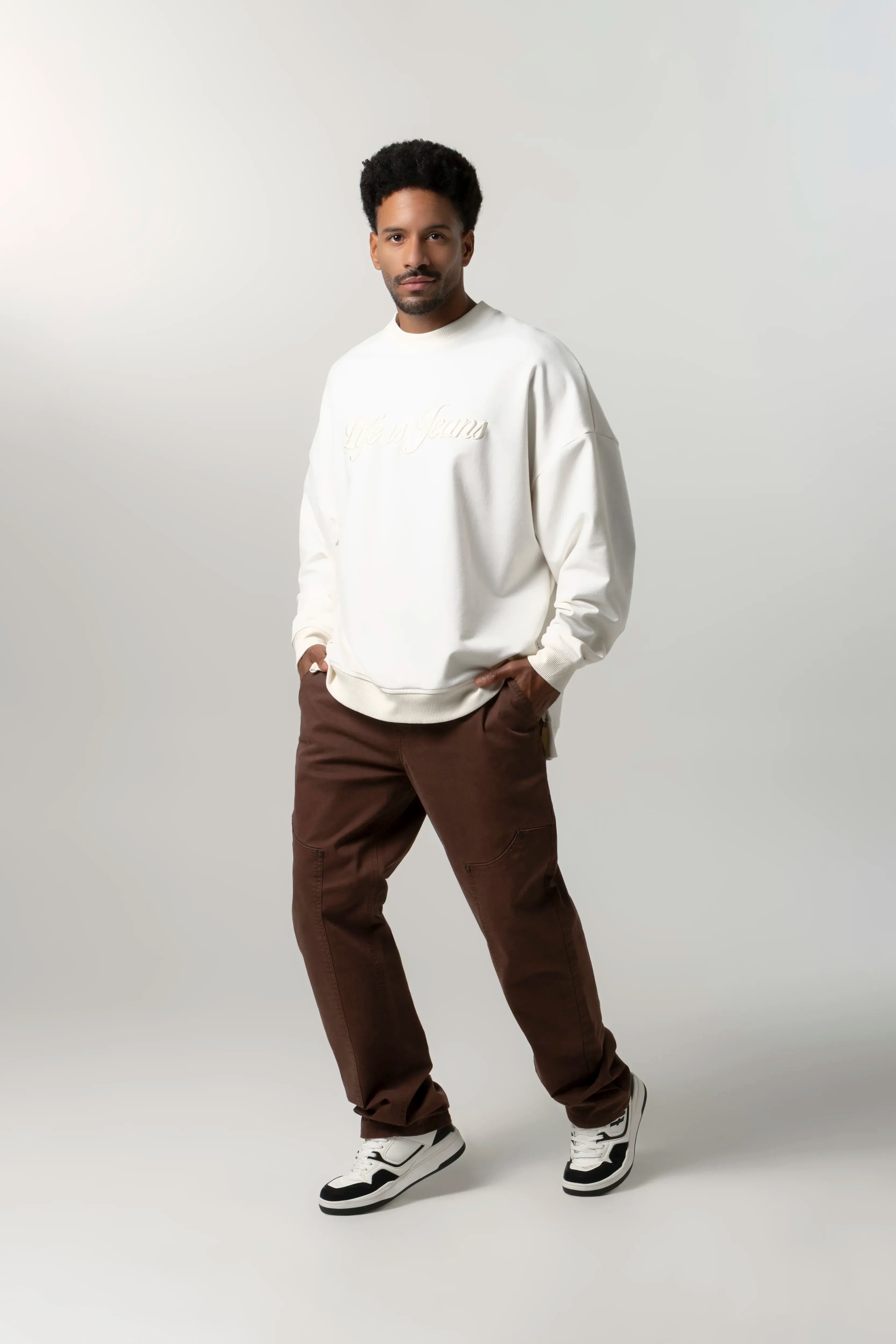 SUDADERA CERRADO COLOR IVORY