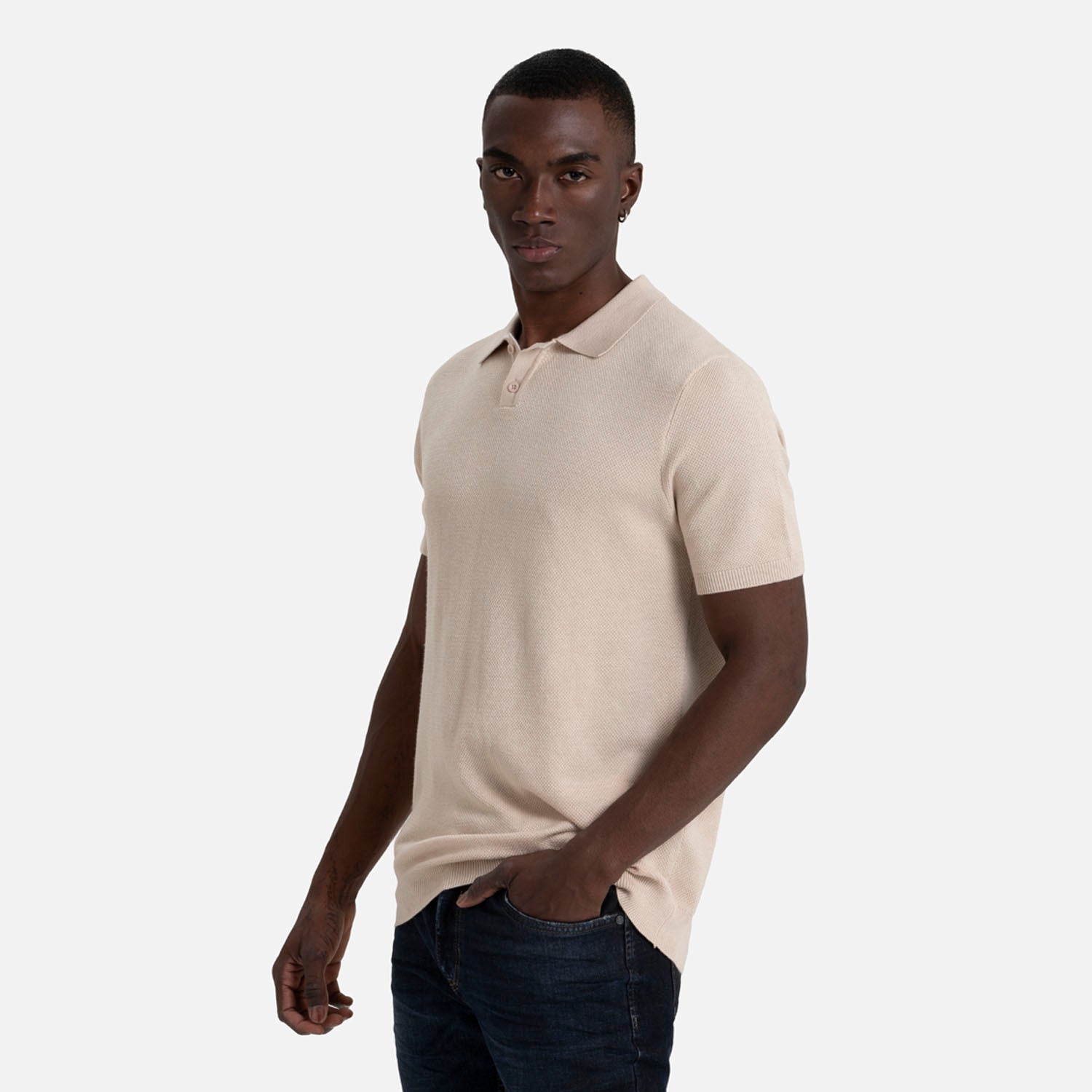 POLO MANGA CORTA COLOR BEIGE