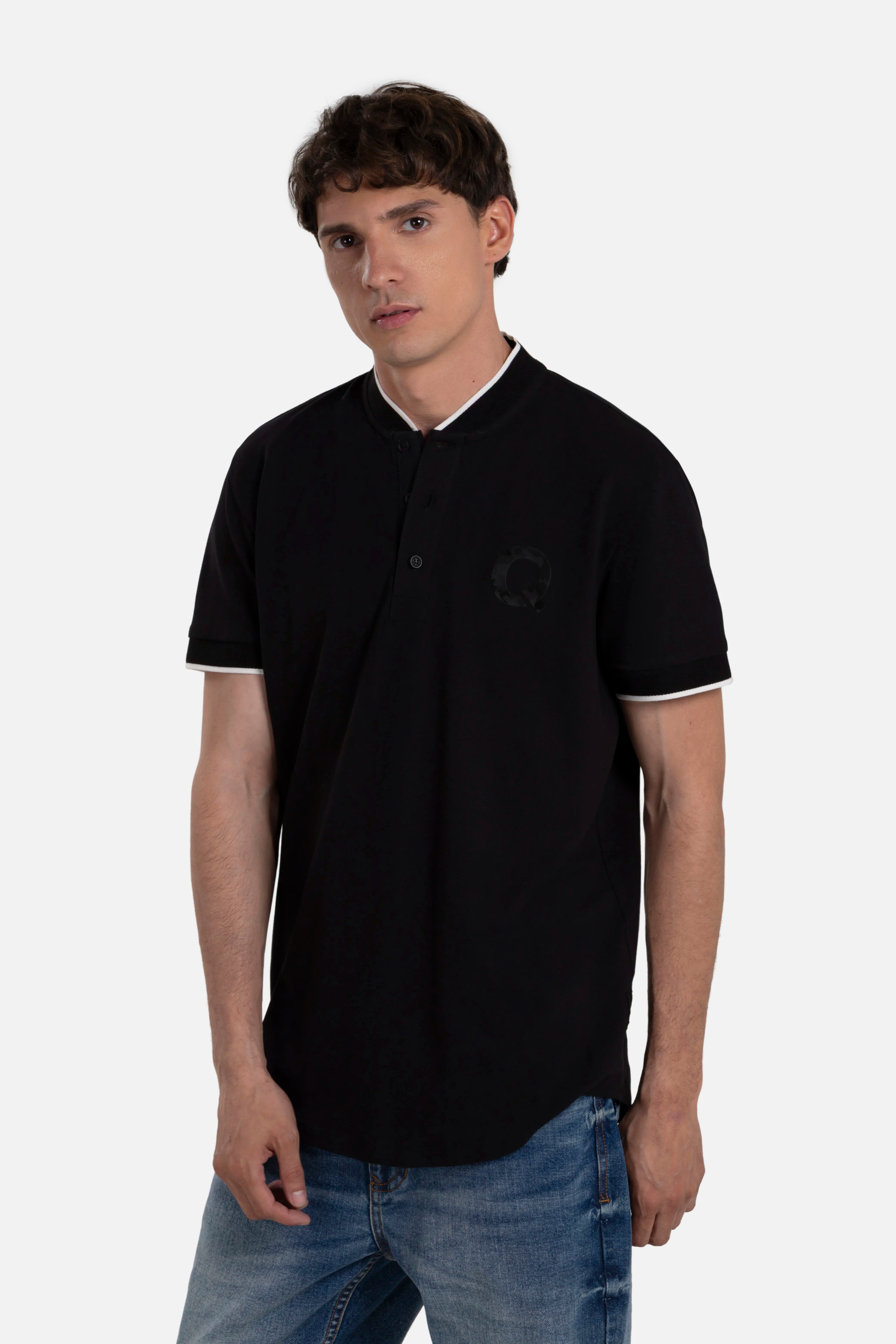 POLO MANGA CORTA COLOR NEGRO