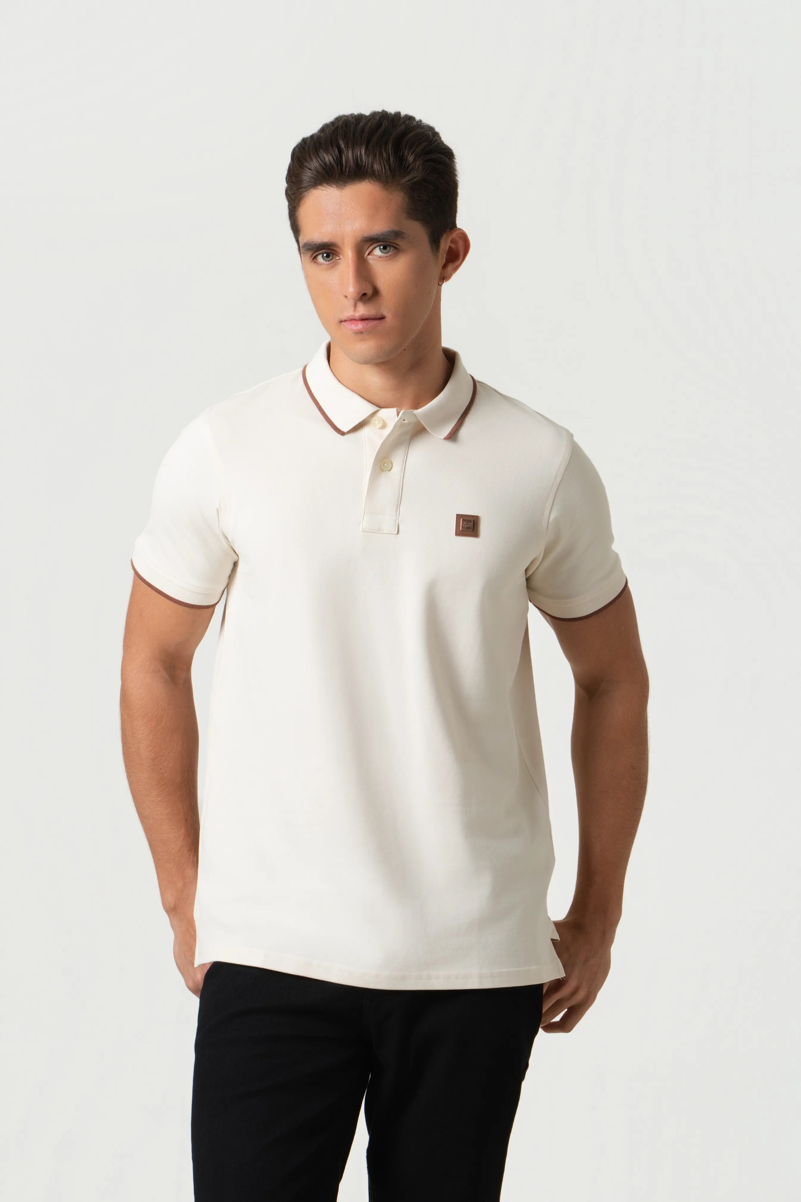 POLO TIPPING COLOR WHITECAP GRAY-BRUNETTE