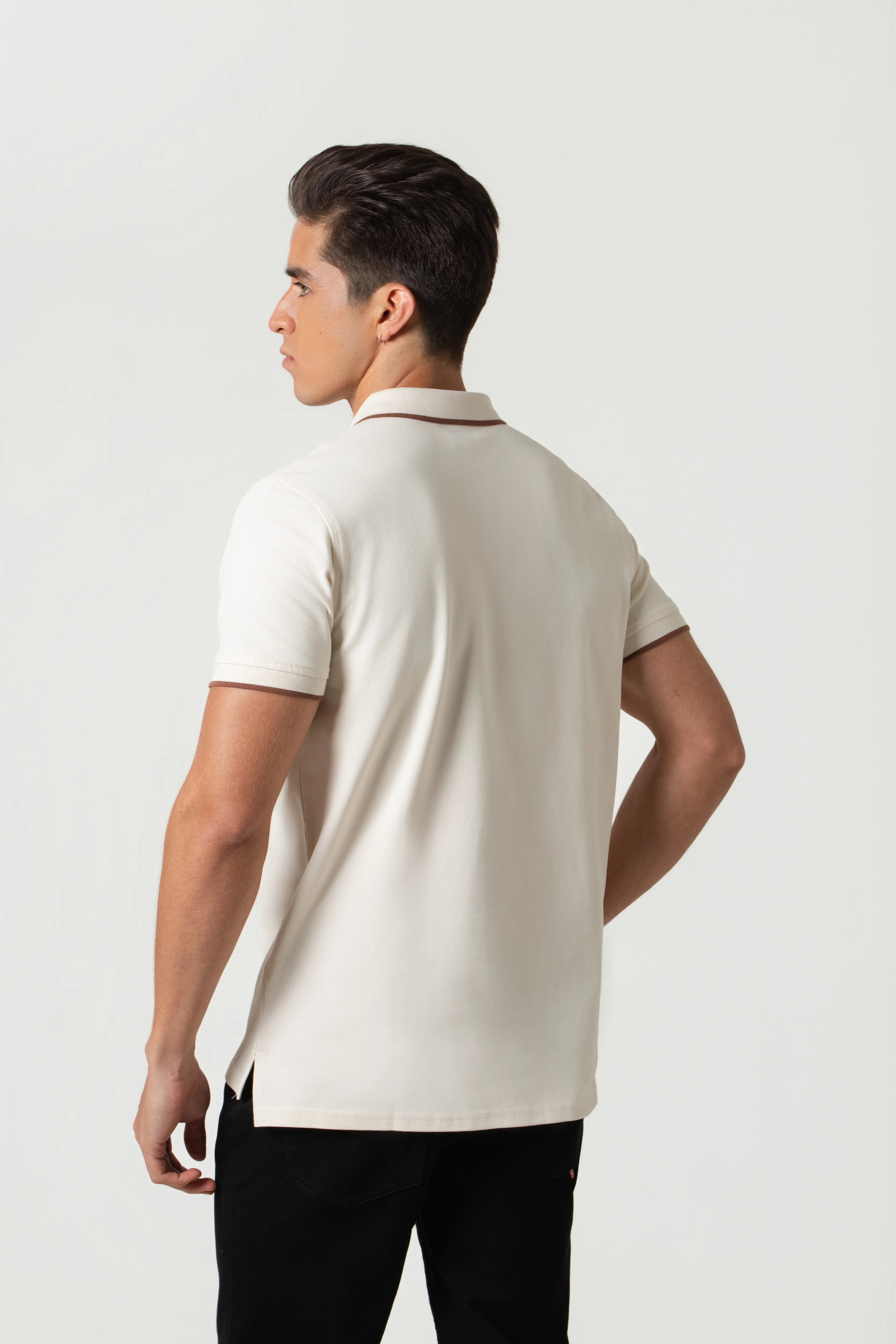 POLO TIPPING COLOR WHITECAP GRAY-BRUNETTE