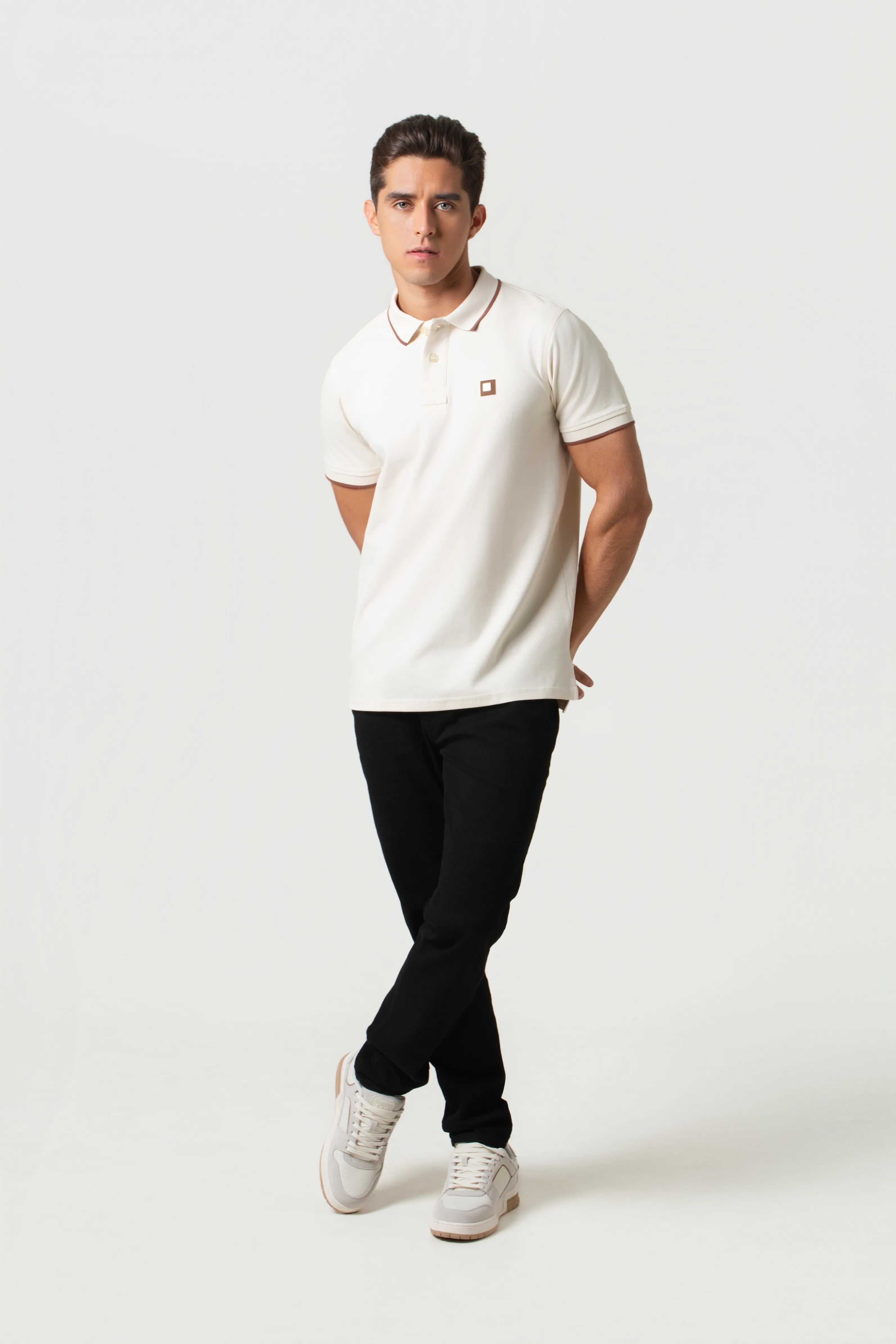 POLO TIPPING COLOR WHITECAP GRAY-BRUNETTE