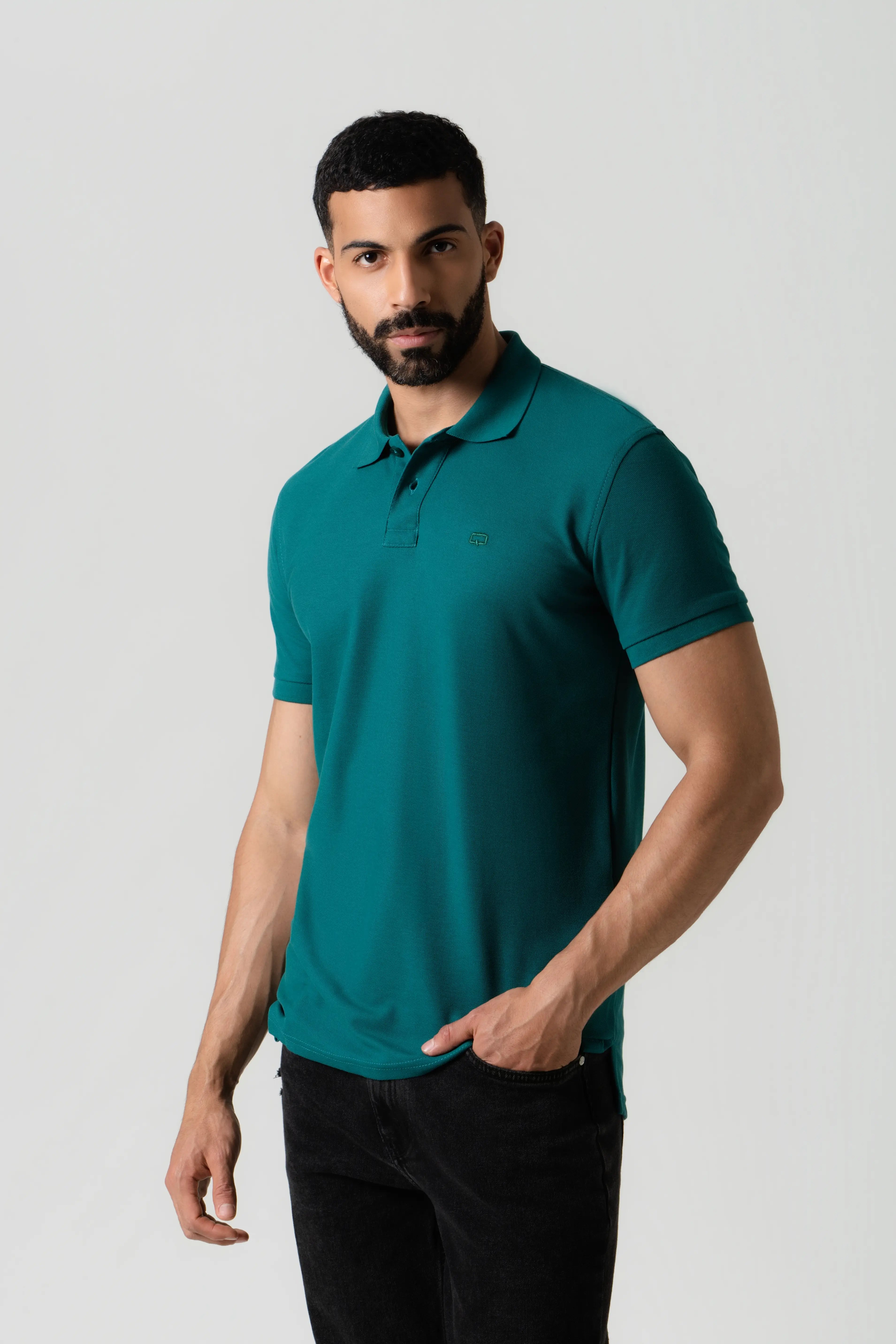 POLO SLIM COLOR VERDE TORMENTA