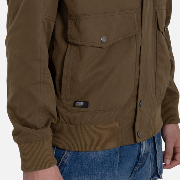 CHAMARRA BOMBER COLOR VERDE MILITAR