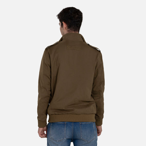 CHAMARRA BOMBER COLOR VERDE MILITAR