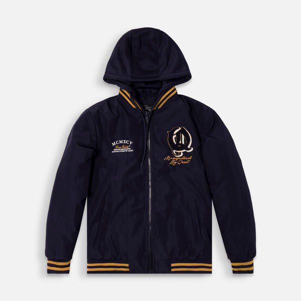 CHAMARRA BOMBER COLOR AZUL OSCURO