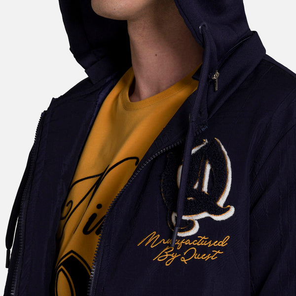 CHAMARRA BOMBER COLOR AZUL OSCURO