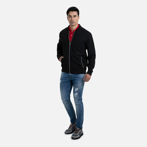 CHAMARRA BOMBER COLOR NEGRO