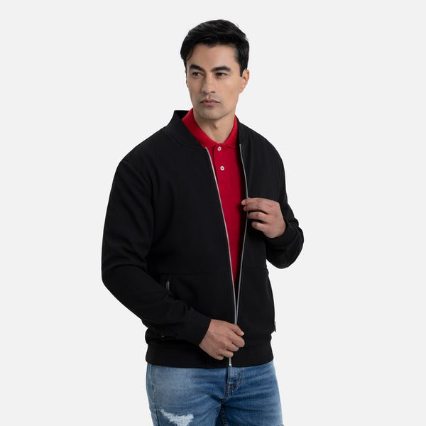 CHAMARRA BOMBER COLOR NEGRO