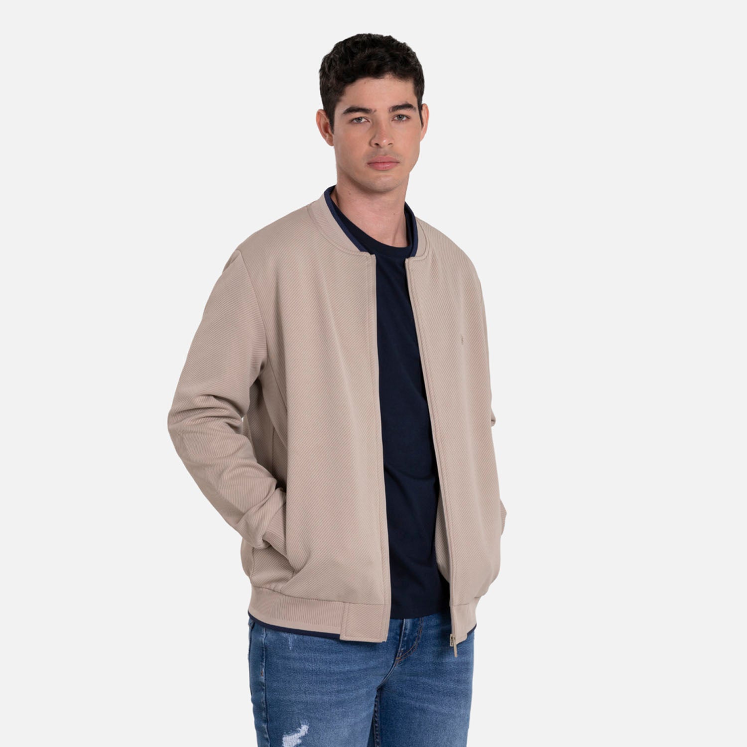 CHAMARRA BOMBER COLOR WHITECAP GRAY