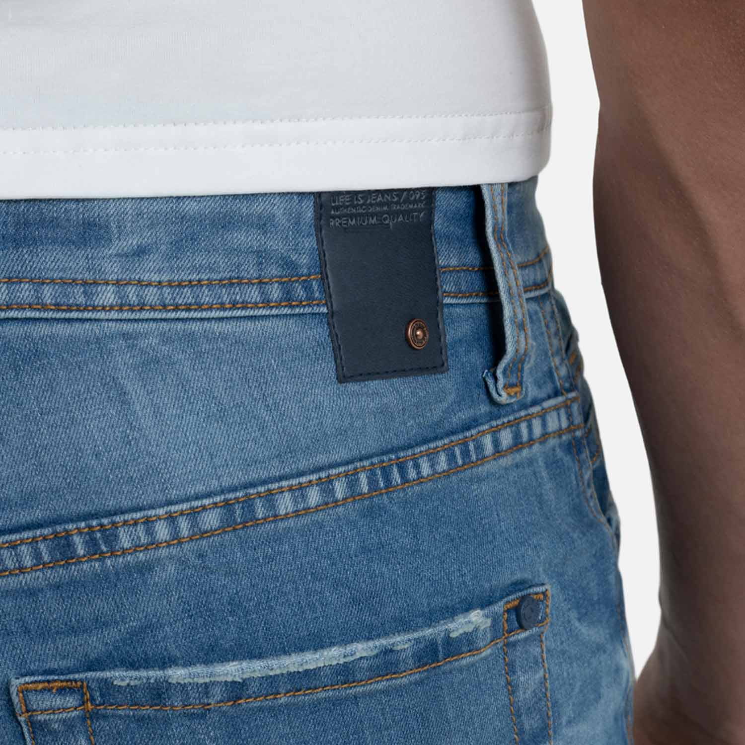 JEANS 5 BOLSILLOS COLOR AZUL MEDIO