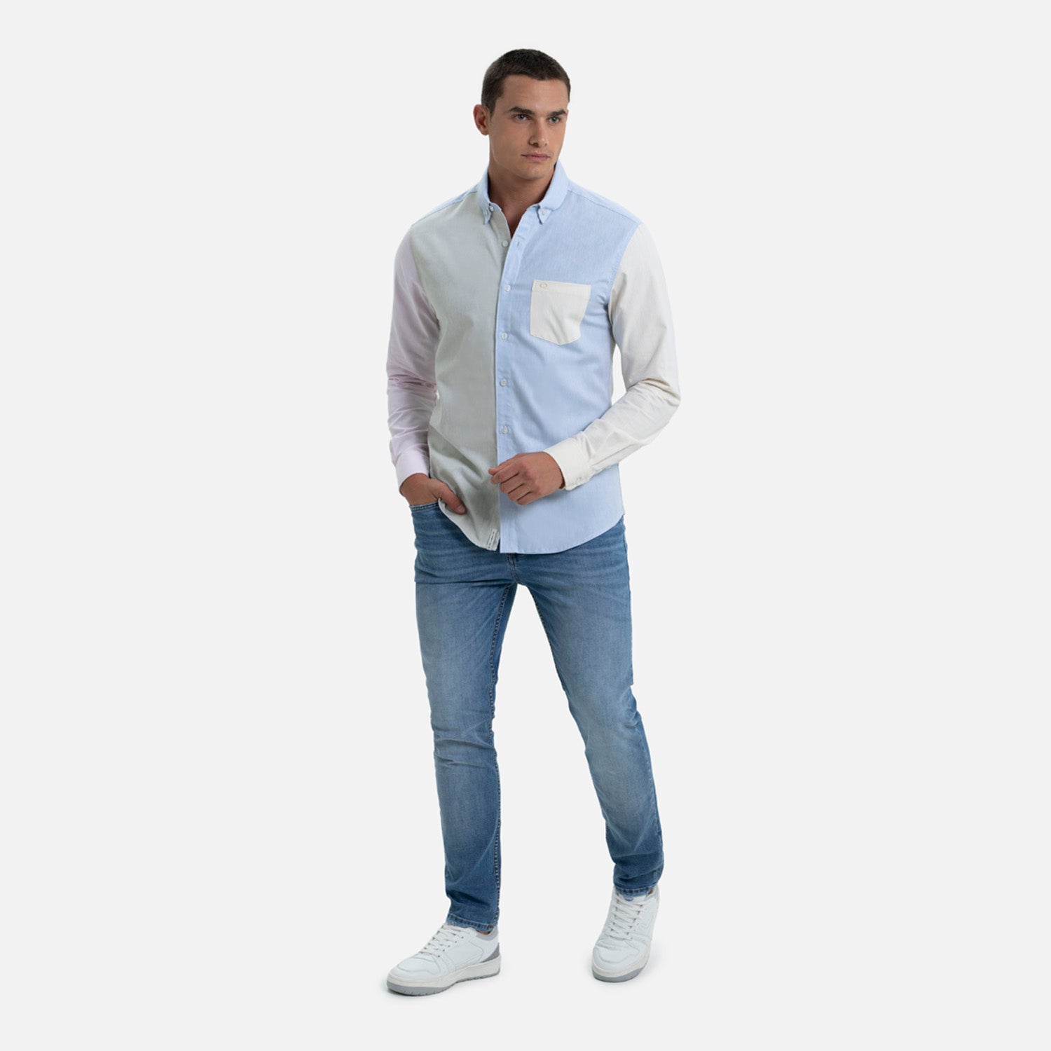 JEANS 5 BOLSILLOS COLOR AZUL MEDIO