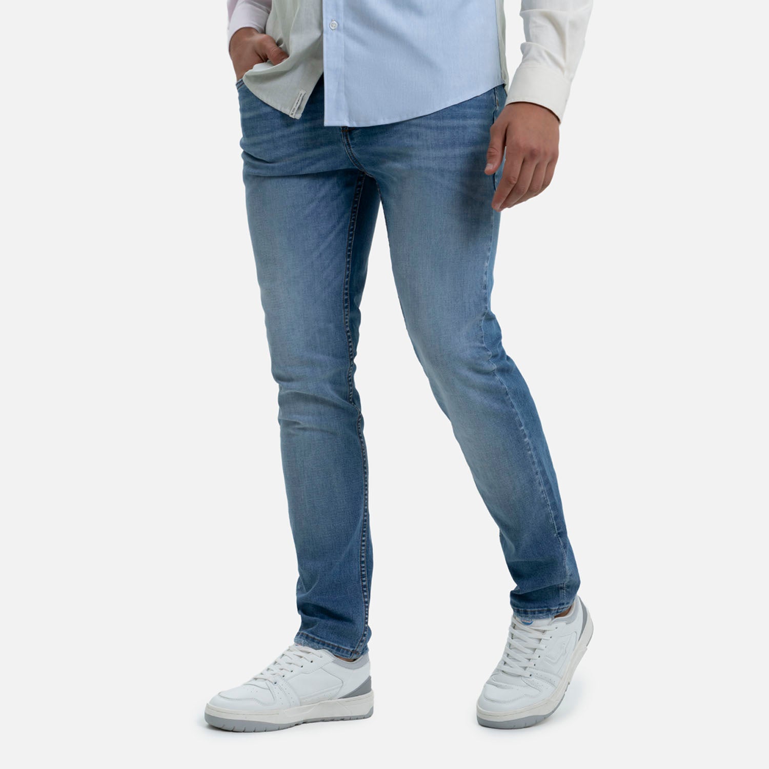 JEANS 5 BOLSILLOS COLOR AZUL MEDIO