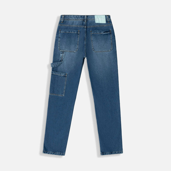 JEANS CARGO COLOR AZUL MEDIO