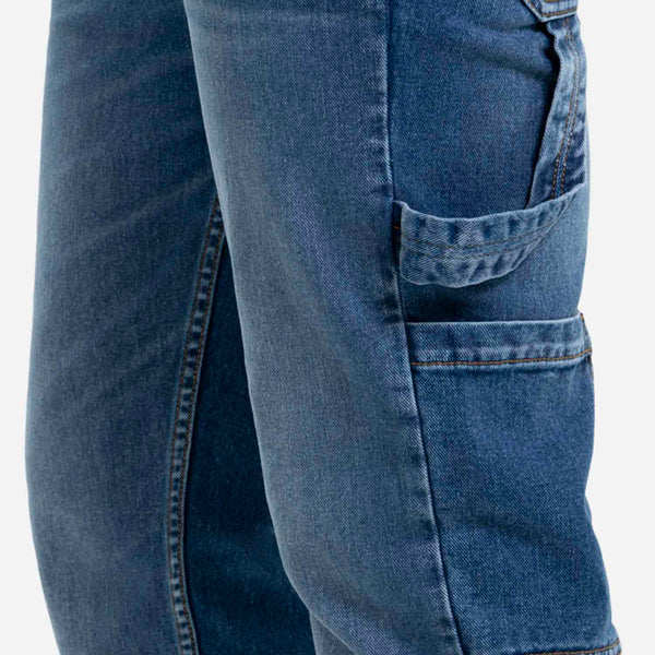 JEANS CARGO COLOR AZUL MEDIO