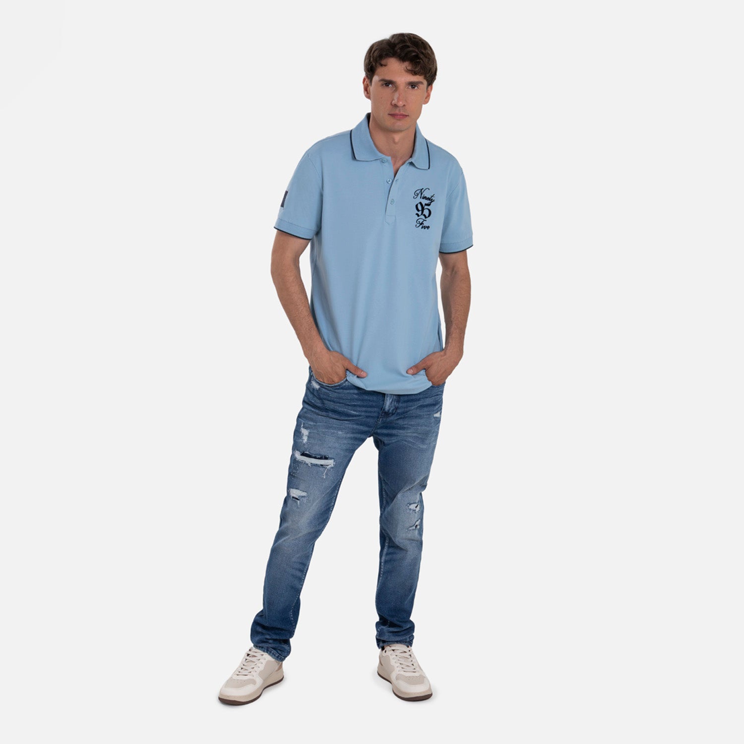 JEANS 5 BOLSILLOS COLOR AZUL MEDIO