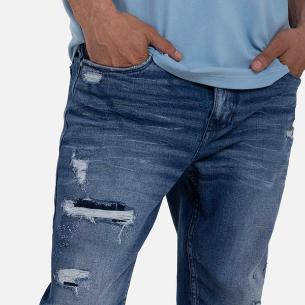 JEANS 5 BOLSILLOS COLOR AZUL MEDIO