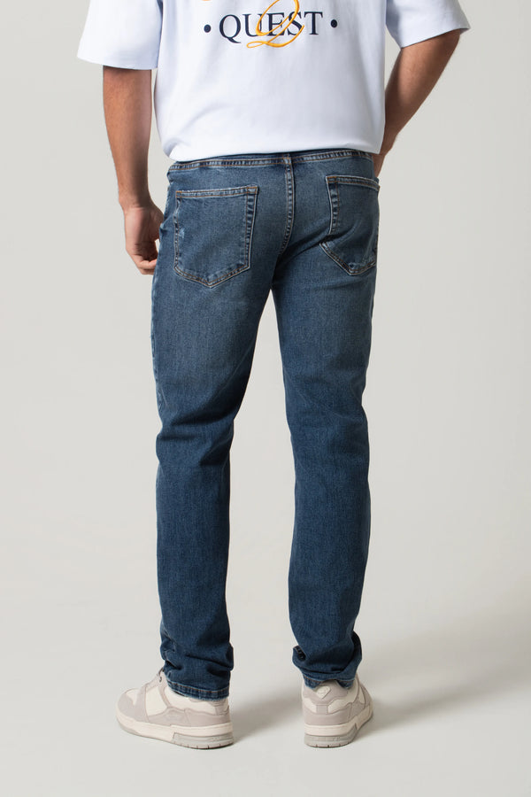 JEANS 5 BOLSILLOS COLOR AZUL OSCURO
