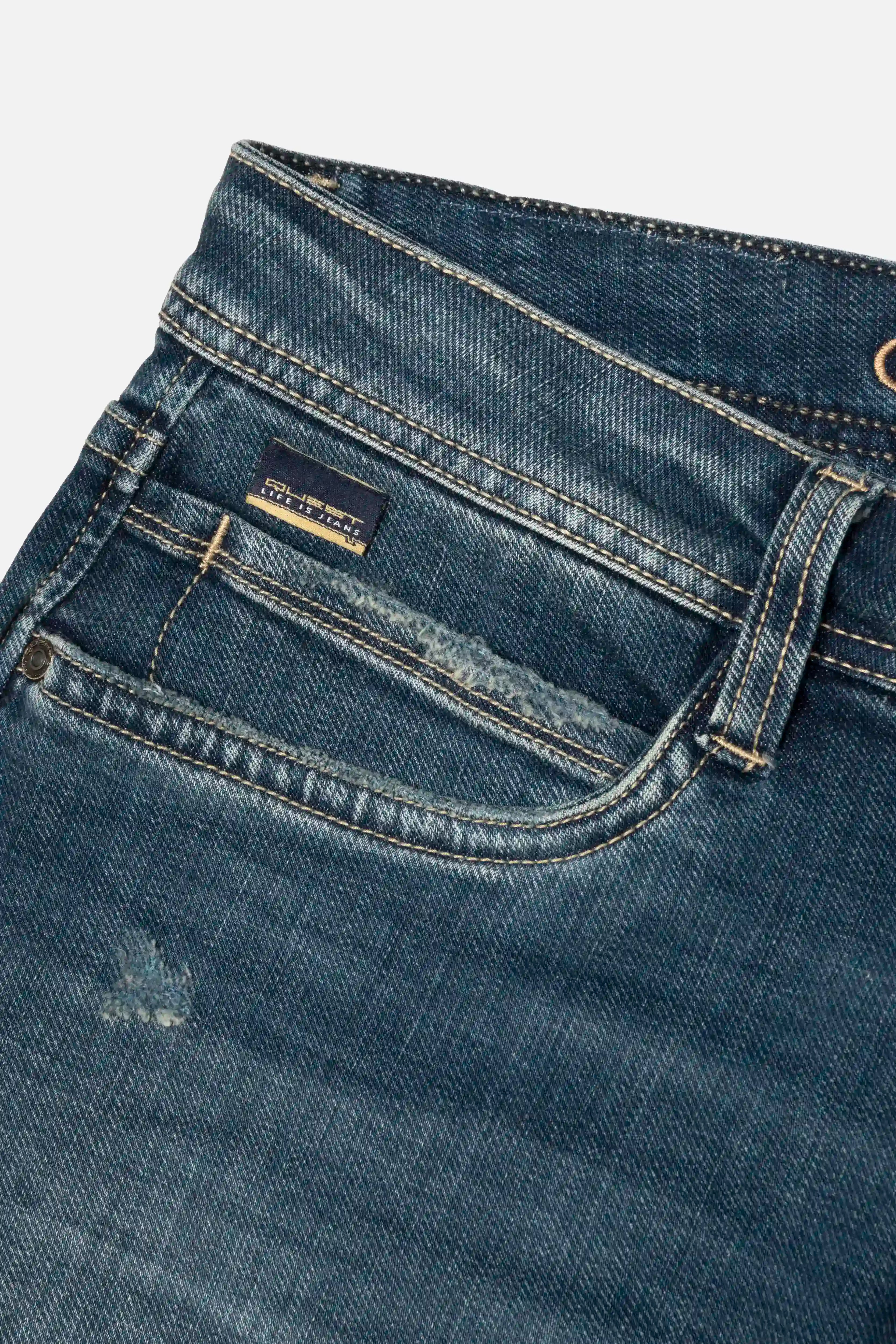 JEANS 5 BOLSILLOS COLOR AZUL MEDIO