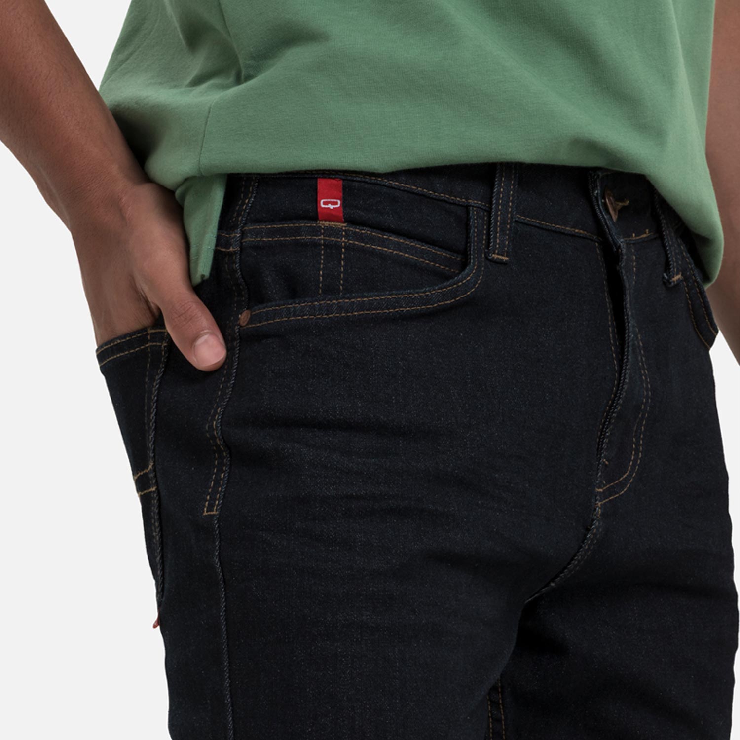 JEANS 5 BOLSILLOS COLOR AZUL OSCURO RESINADO