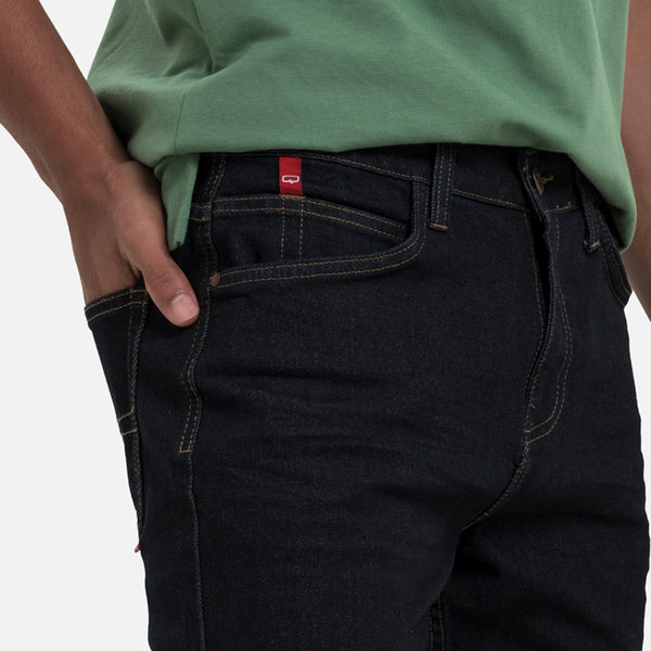 JEANS 5 BOLSILLOS COLOR AZUL OSCURO RESINADO